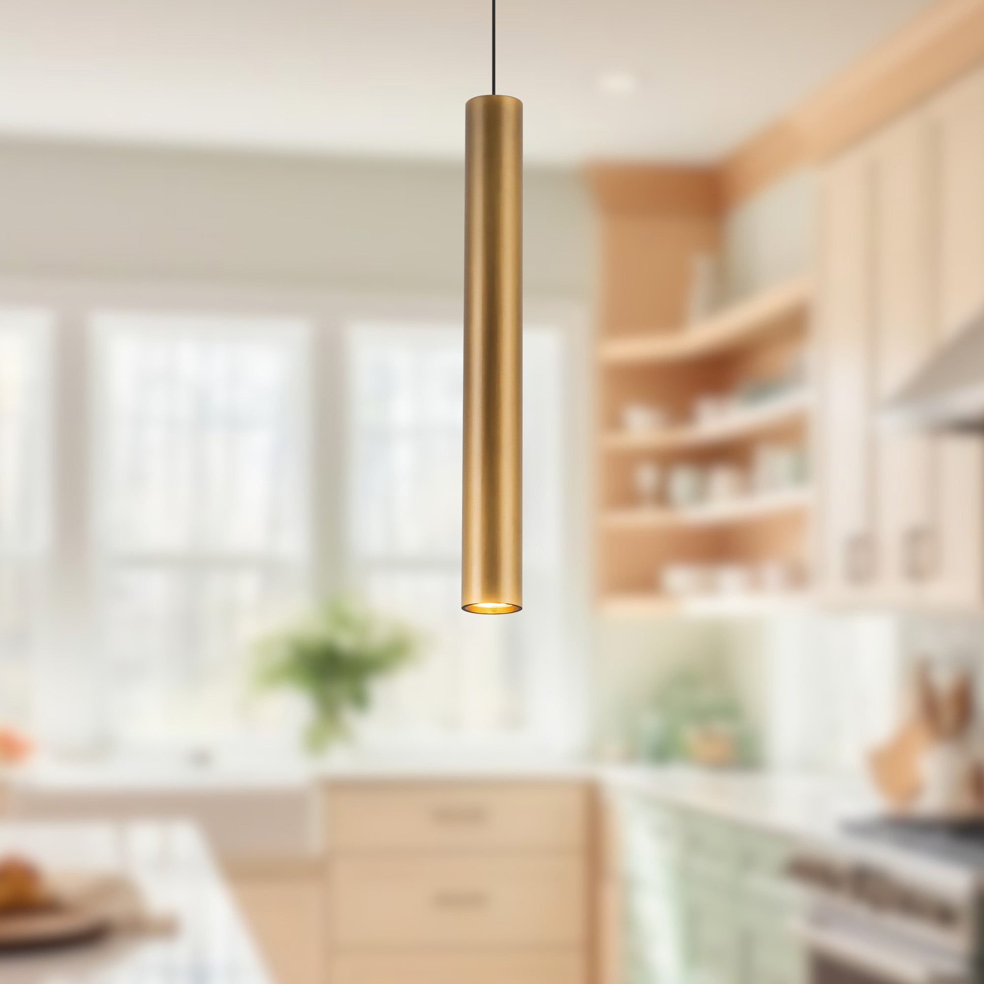 Mason 14-in Vintage Brass LED Pendant
