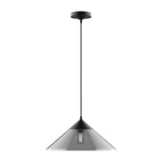 Mauer 15-in Matte Black/Smoked 1 Light Pendant