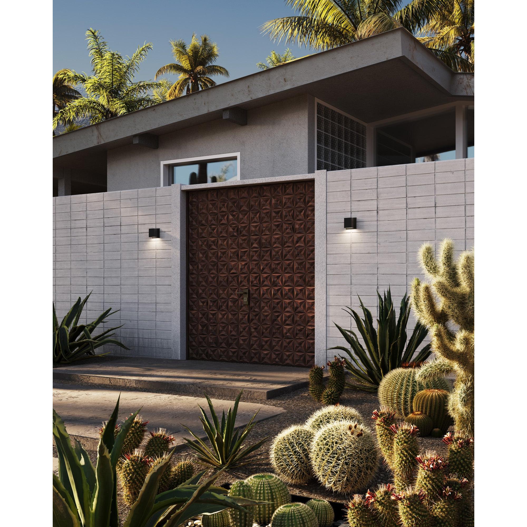 Mavis 4-in Black LED Exterior Wall Sconce