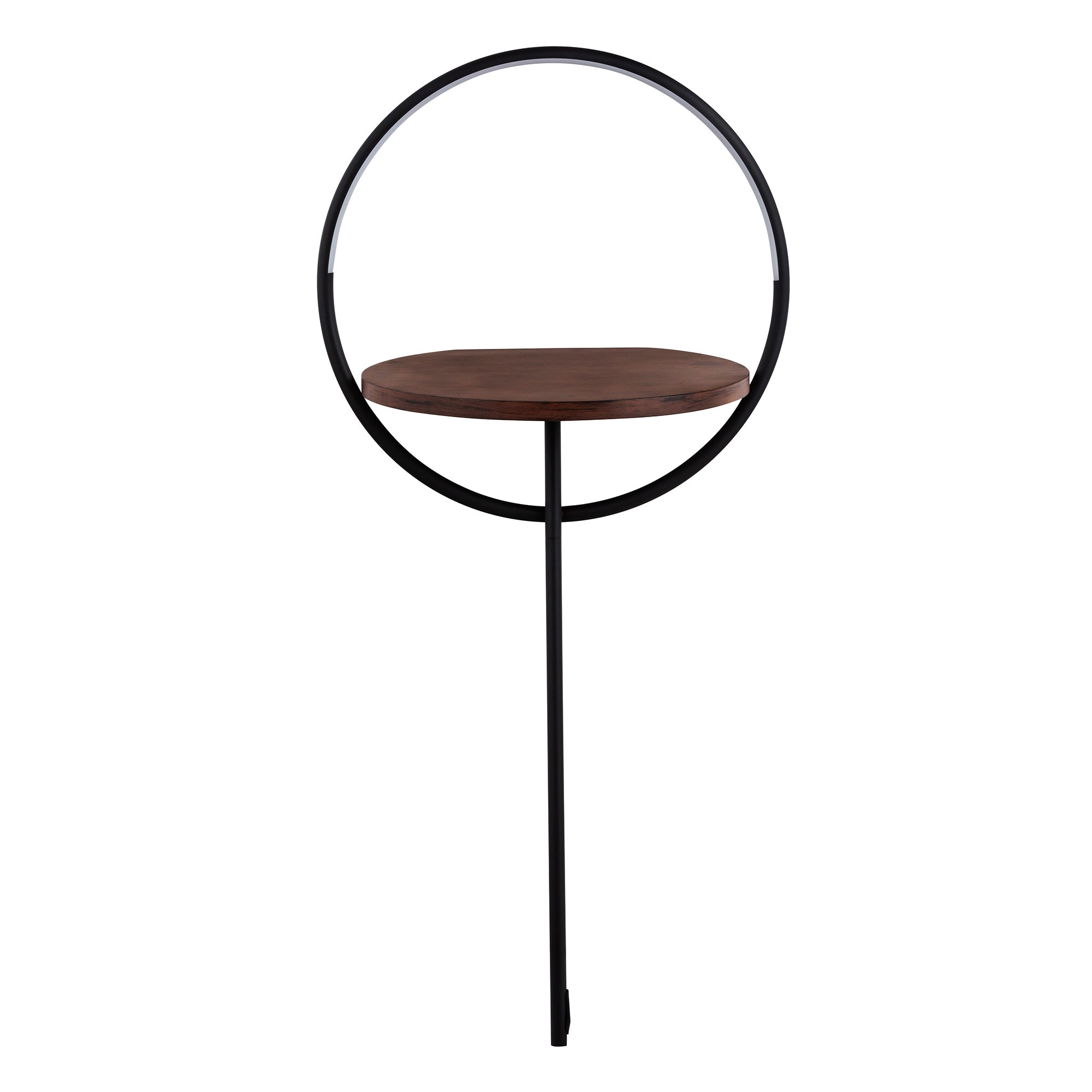 Maya 18-in Black/Walnut LED Floor Lamp