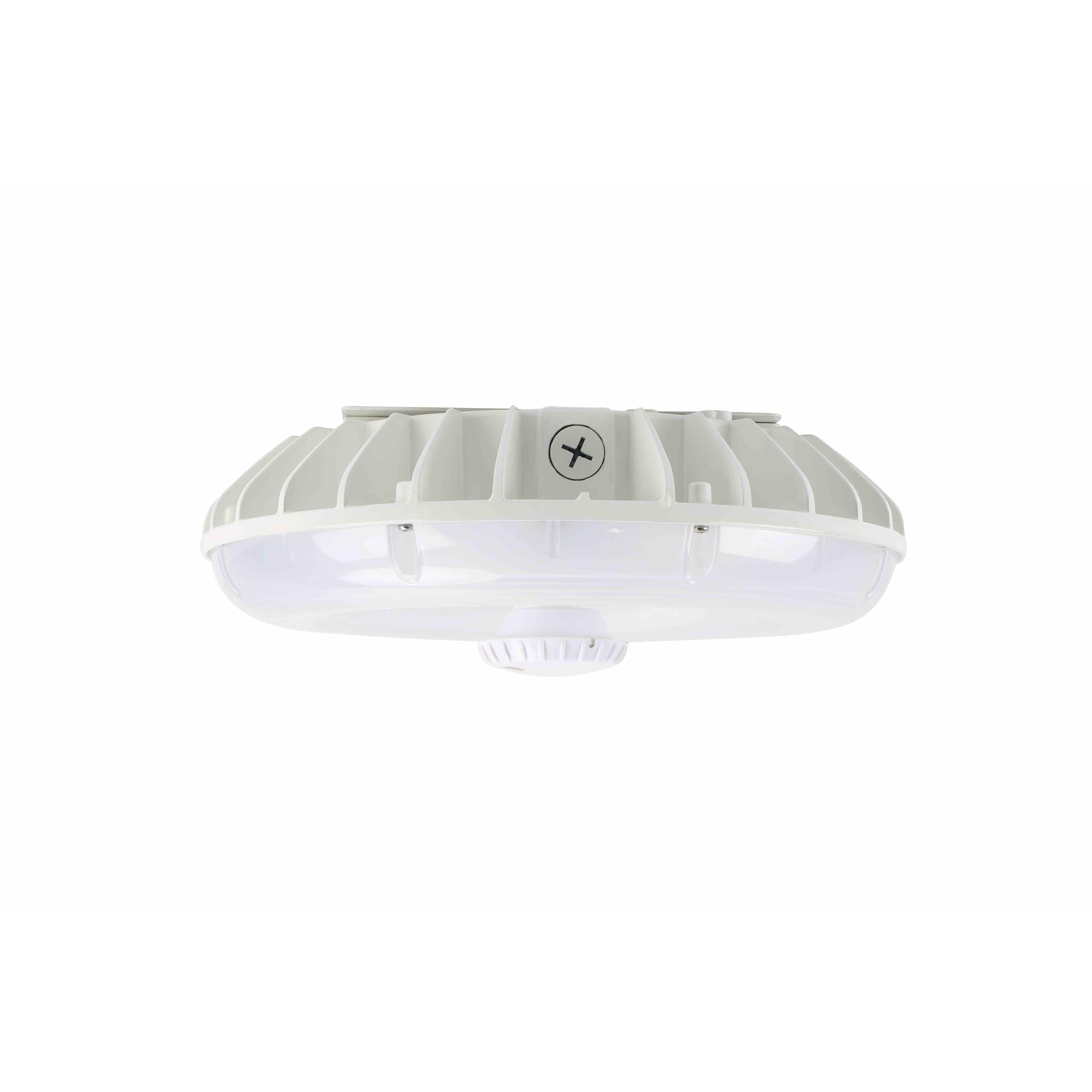 MCP03 Round LED Canopy Light 45W 5700LM 120-277VAC Dimmable 5000K Parking Garage Lens Bi-level Motion Sensor - White
