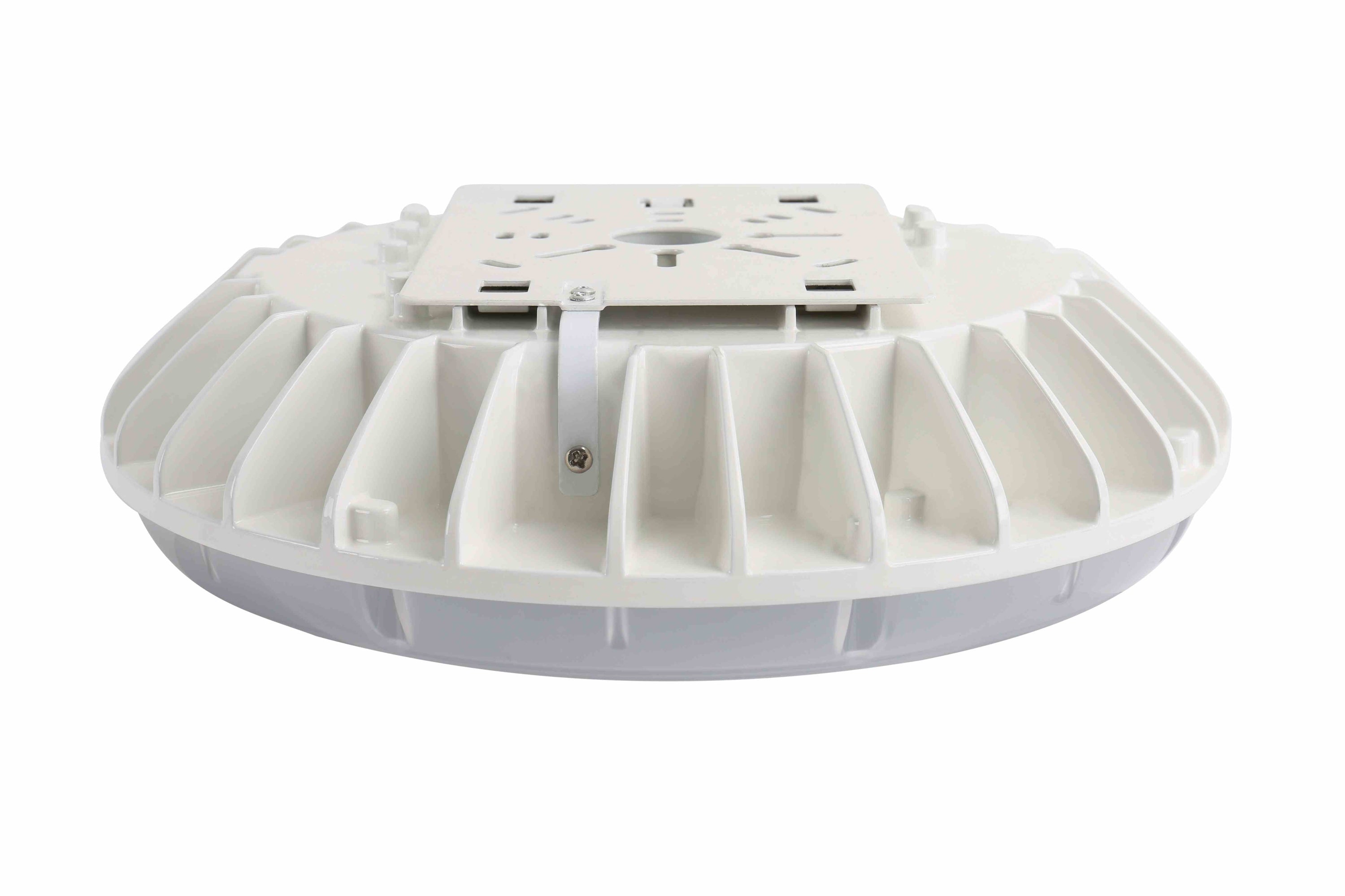 MCP03 Round LED Canopy Light 45W 5700LM 120-277VAC Dimmable 5000K Parking Garage Lens Bi-level Motion Sensor - White