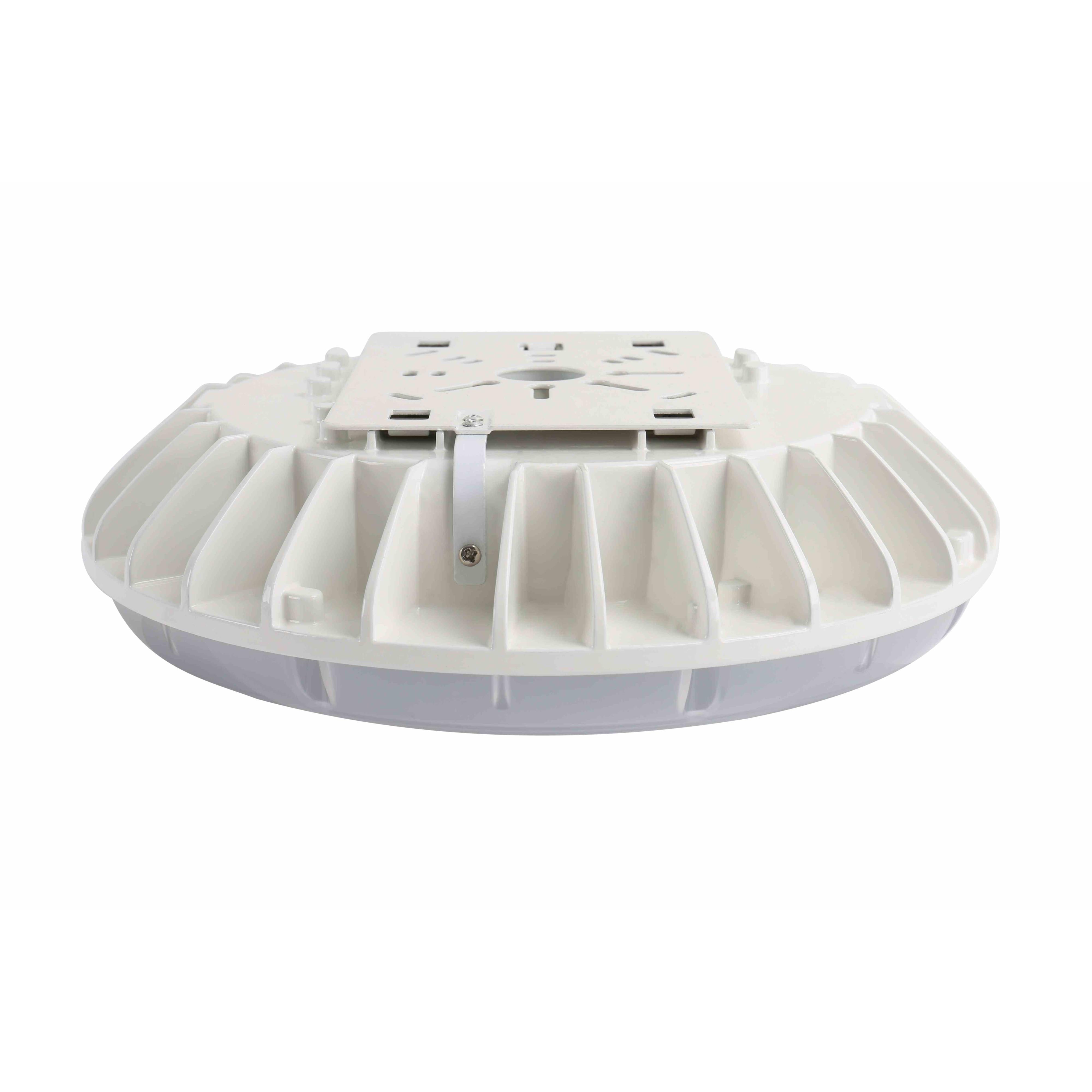 MCP03 Round LED Canopy Light 45W 5700LM 120-277VAC Dimmable 5000K Parking Garage Lens Bi-level Motion Sensor - White