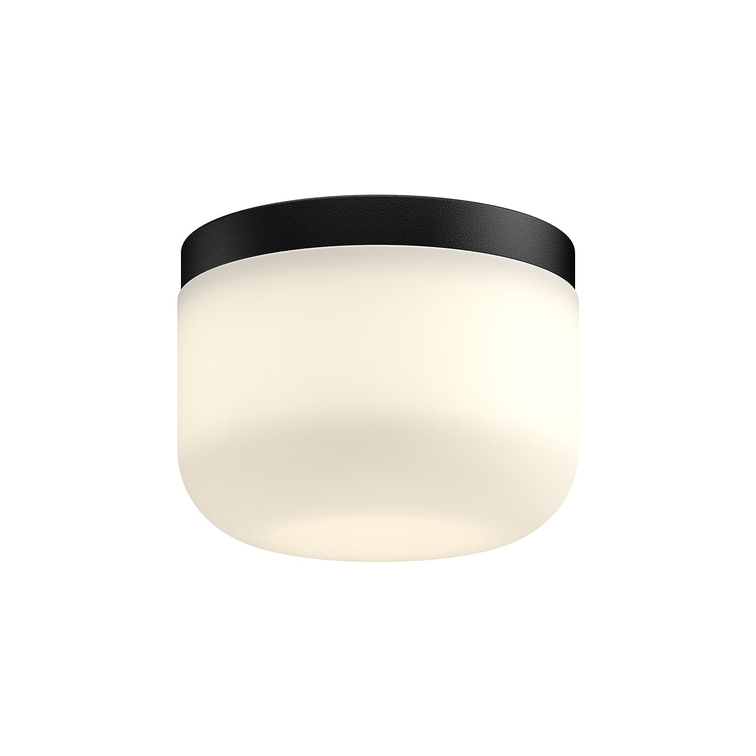 Mel 5-in Black/Opal Glass LED Flush Mount