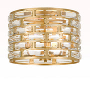 Crystorama Meridian MER-4863-GA – 15 Inch – 3 Light – Semi Flush Mount Light – Antique Gold – Damp Rated