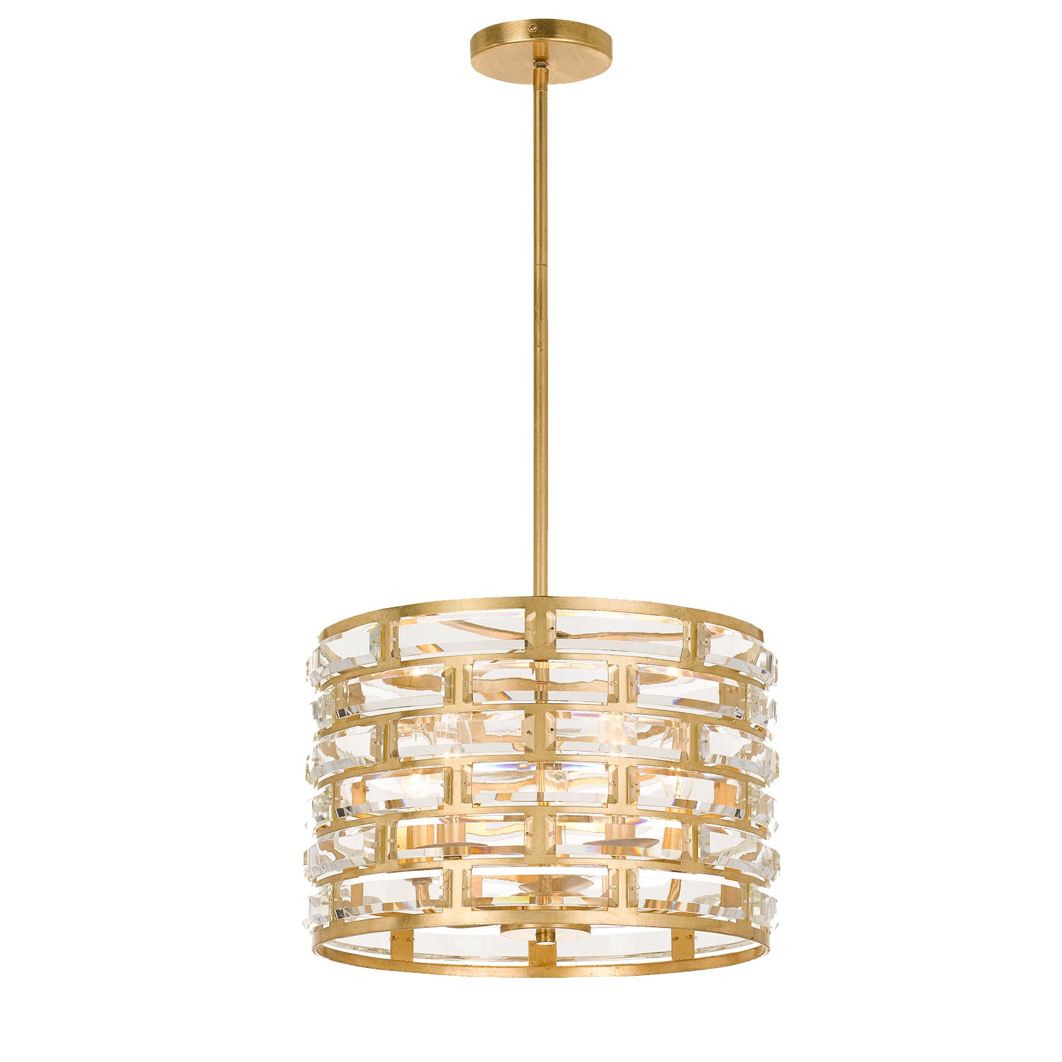 Crystorama Meridian MER-4865-GA – 15 Inch – 5 Light – Pendant Light – Antique Gold – Damp Rated