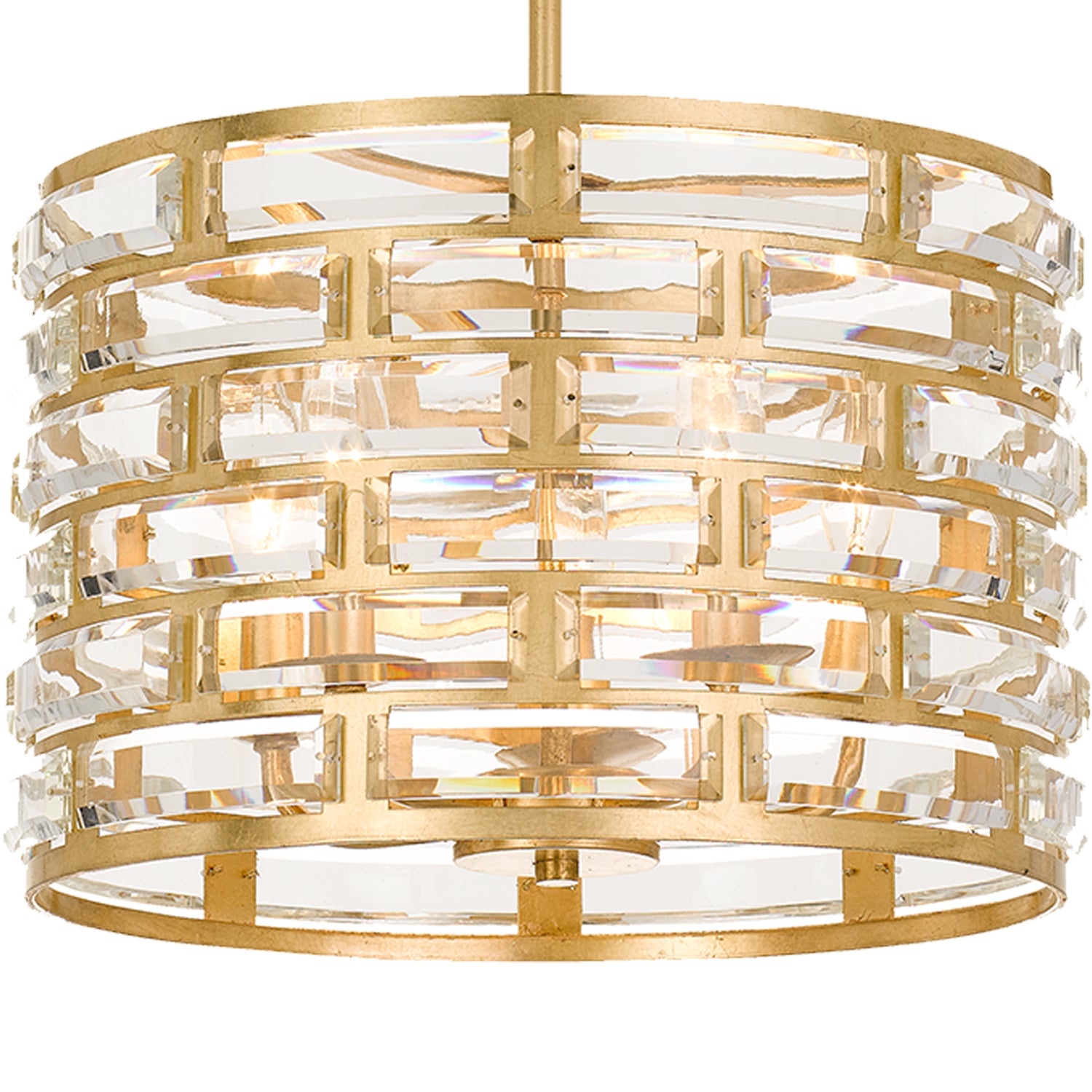 Crystorama Meridian MER-4865-GA – 15 Inch – 5 Light – Pendant Light – Antique Gold – Damp Rated