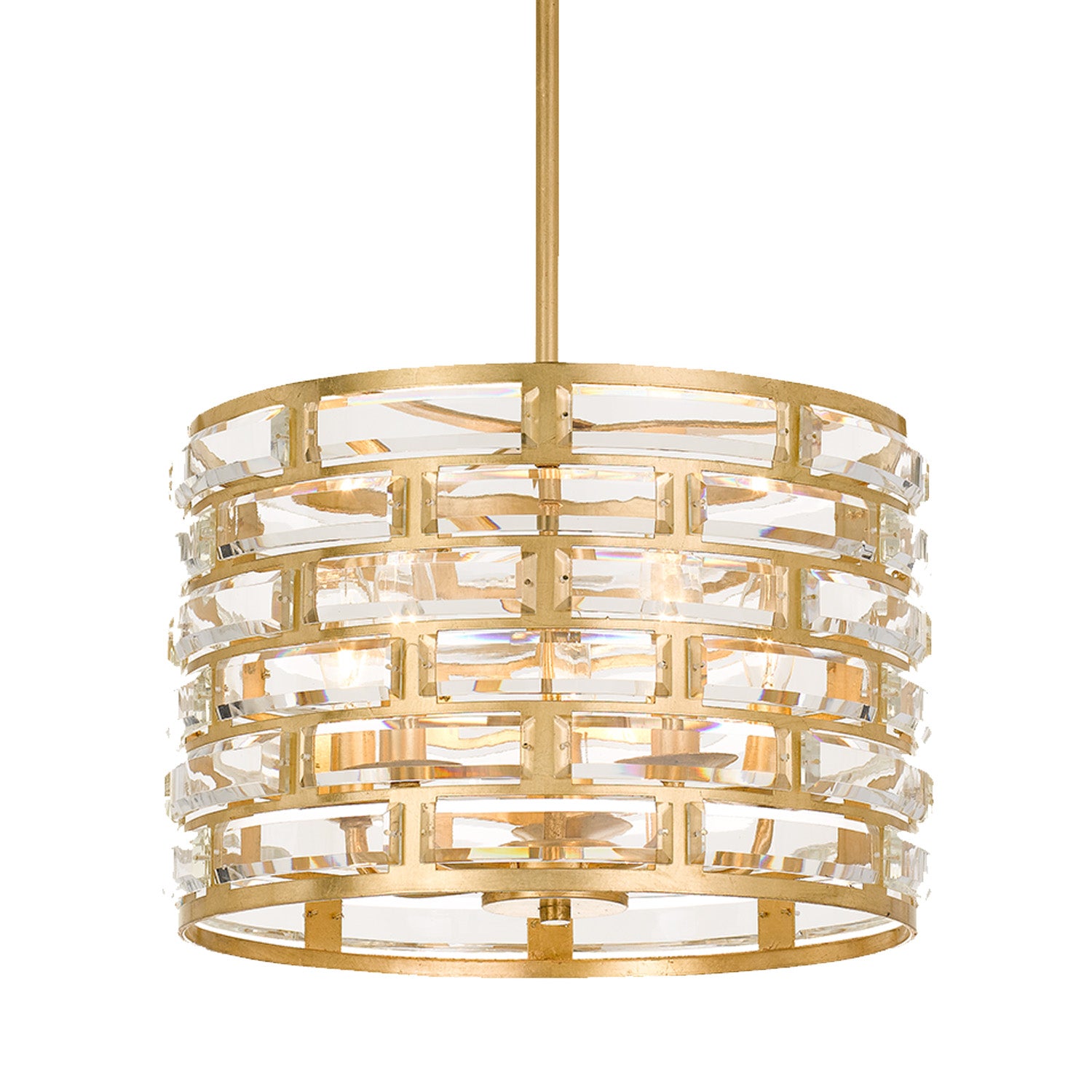 Crystorama Meridian MER-4865-GA_CEILING – 15 Inch – 5 Light – Semi Flush Mount Light – Antique Gold – Damp Rated