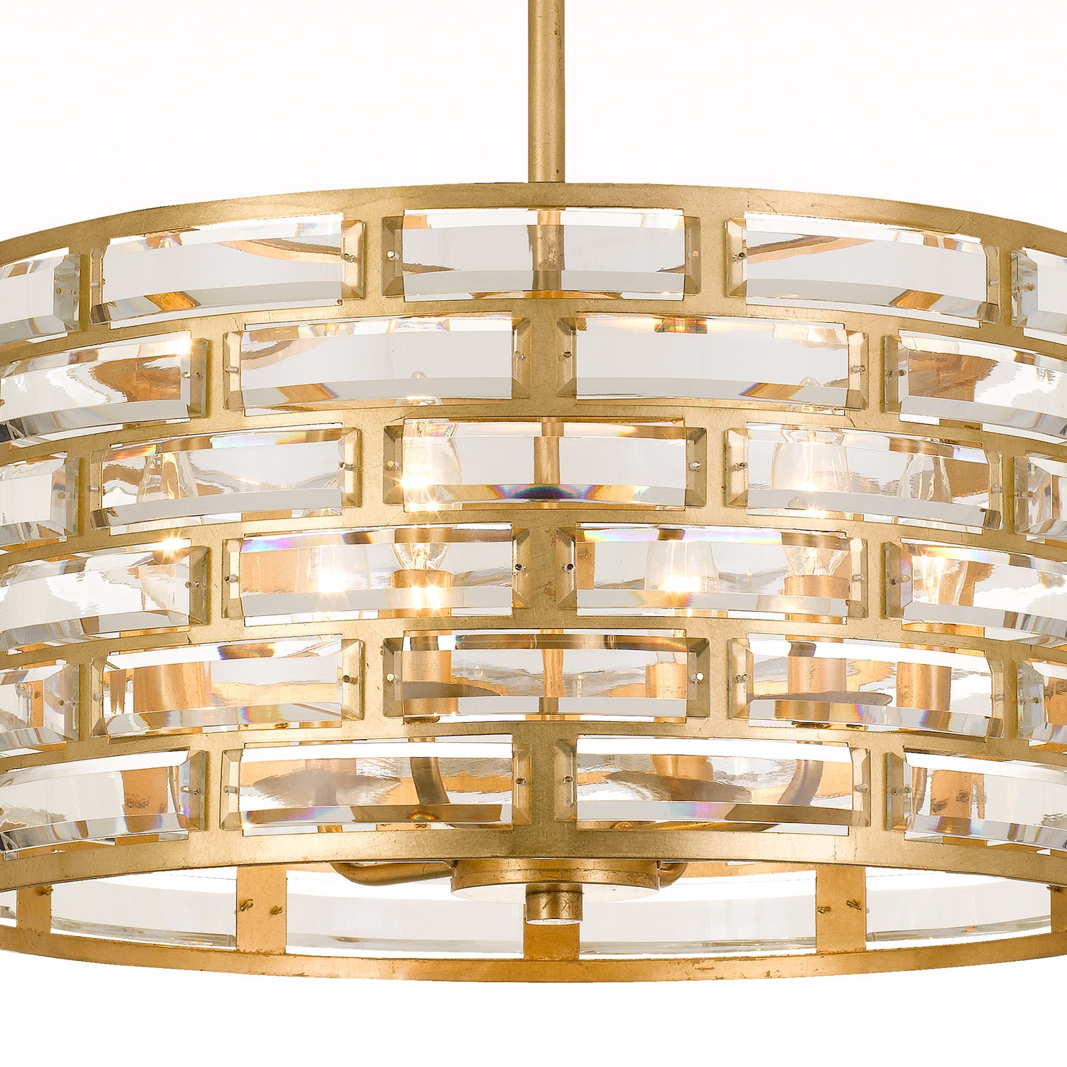 Crystorama Meridian MER-4866-GA – 20 Inch – 6 Light – Pendant Light – Antique Gold – Damp Rated