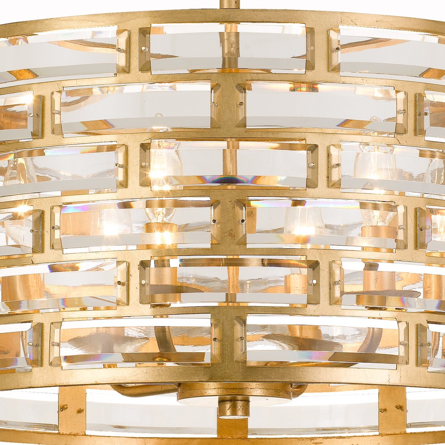 Crystorama Meridian MER-4866-GA – 20 Inch – 6 Light – Pendant Light – Antique Gold – Damp Rated