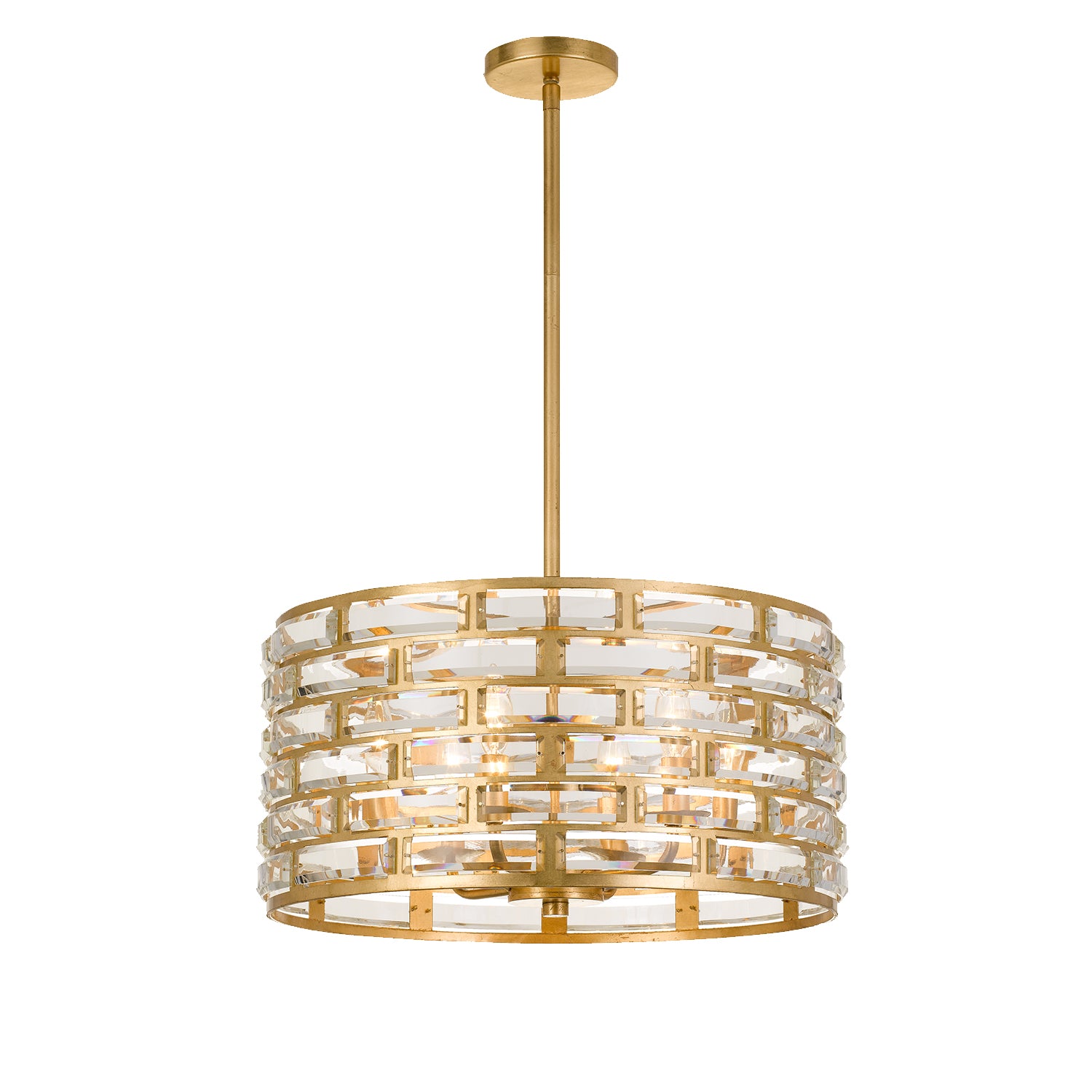 Crystorama Meridian MER-4866-GA_CEILING – 20 Inch – 6 Light – Semi Flush Mount Light – Antique Gold – Damp Rated