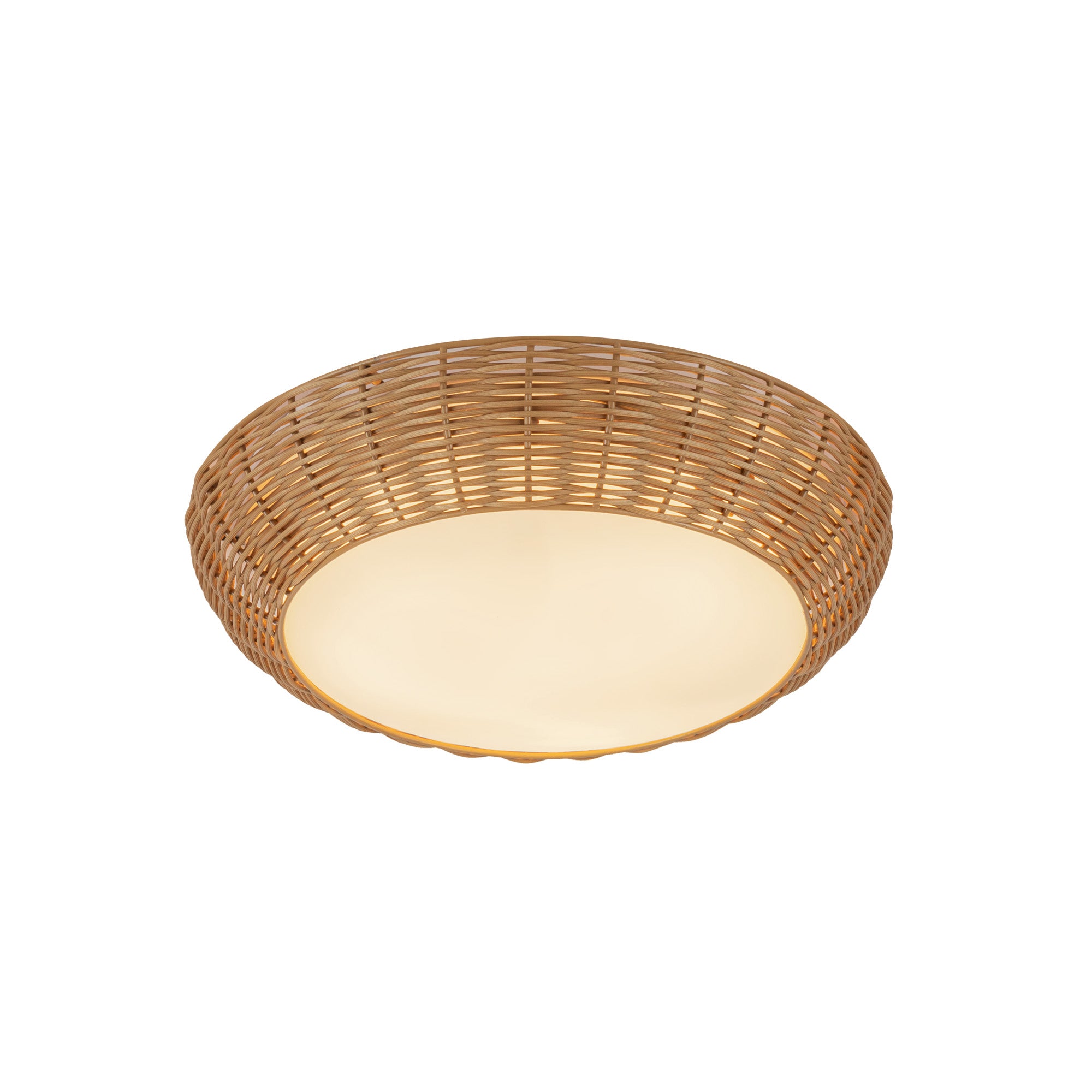 Merida 14-in Rattan Socket Flush Mount
