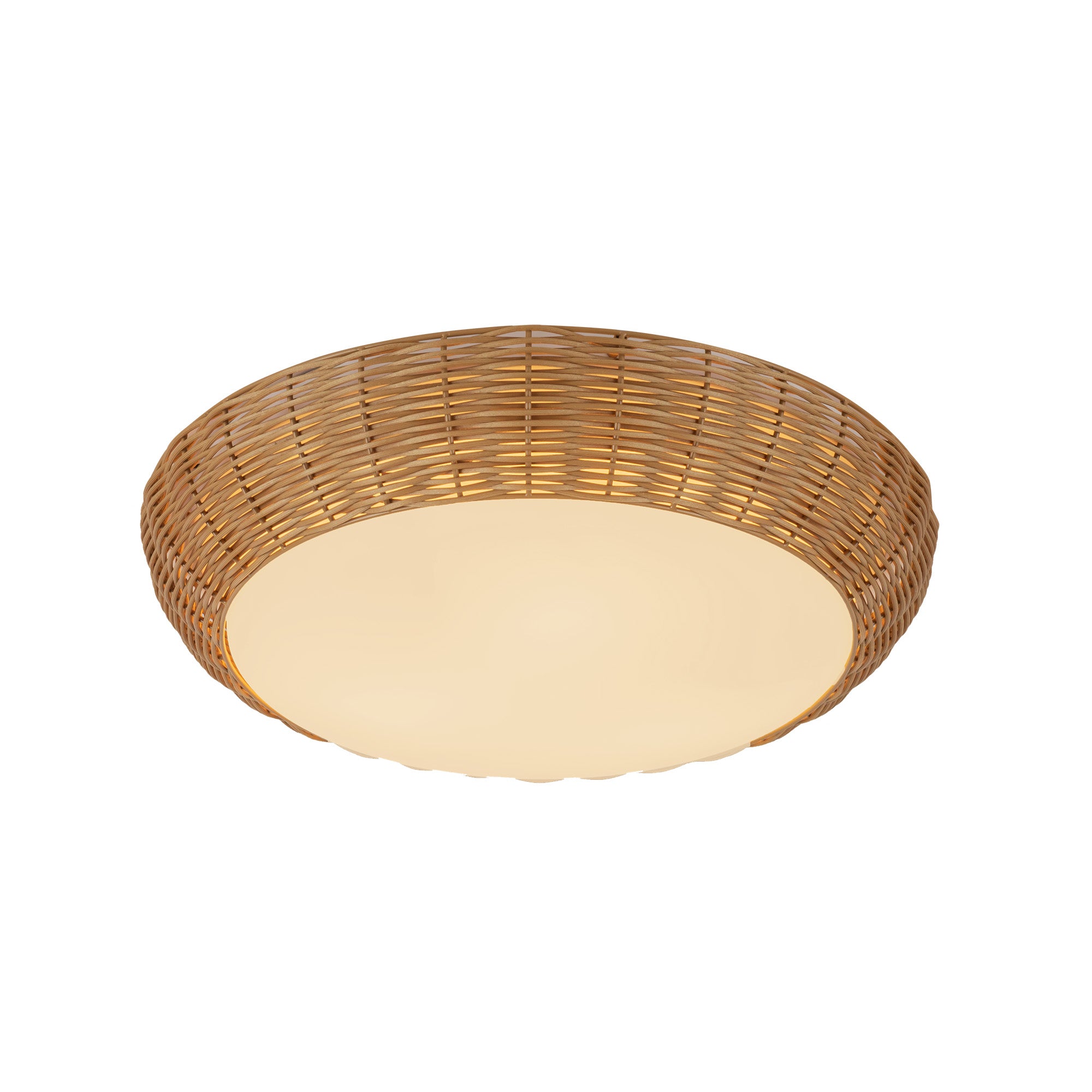 Merida 17-in Rattan Socket Flush Mount