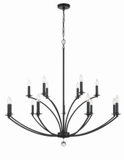Crystorama Mila MIL-8015-BK – 48 Inch – 15 Light – Chandelier – Black – Dry Rated