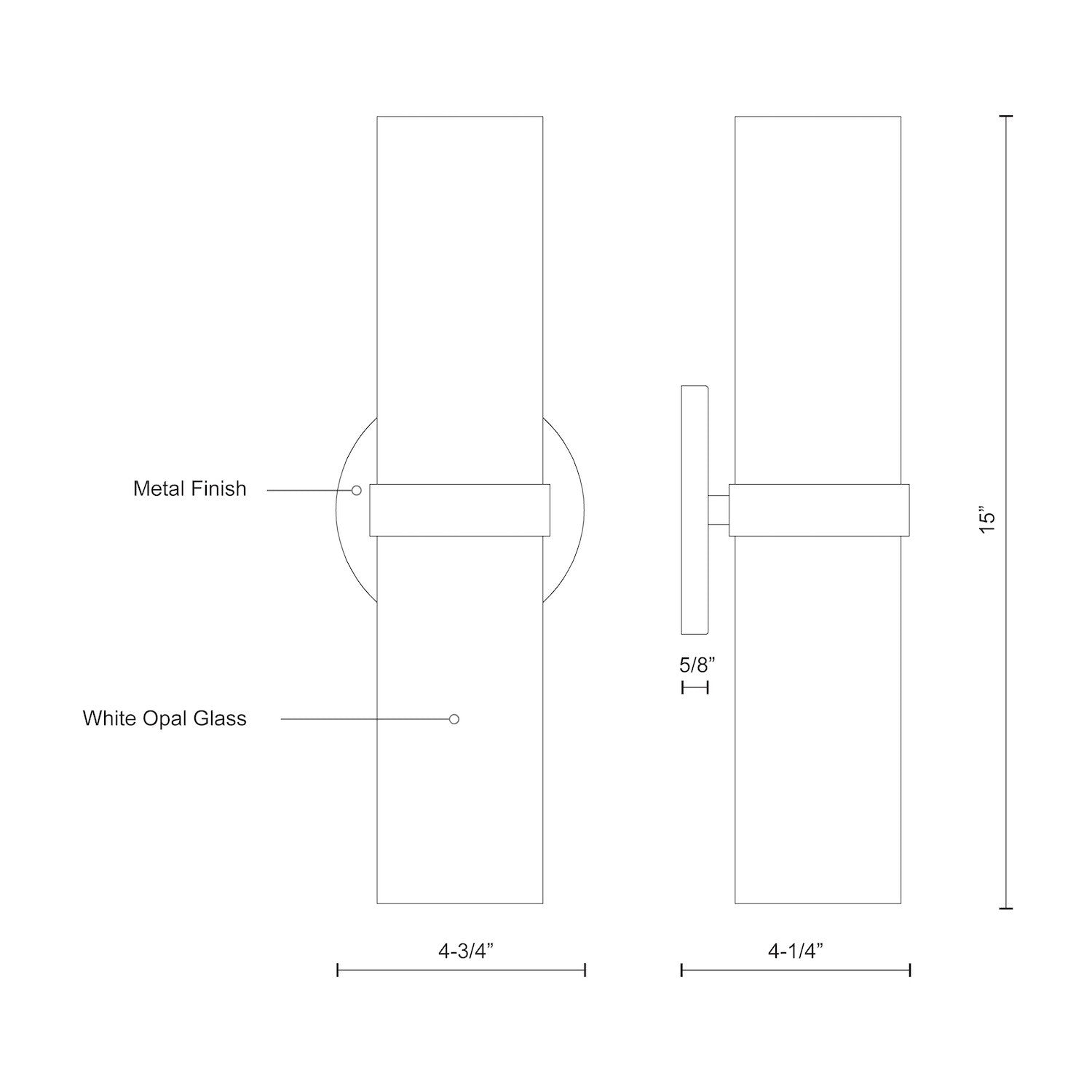 Milano 15-in Brushed Nickel LED Wall Sconce