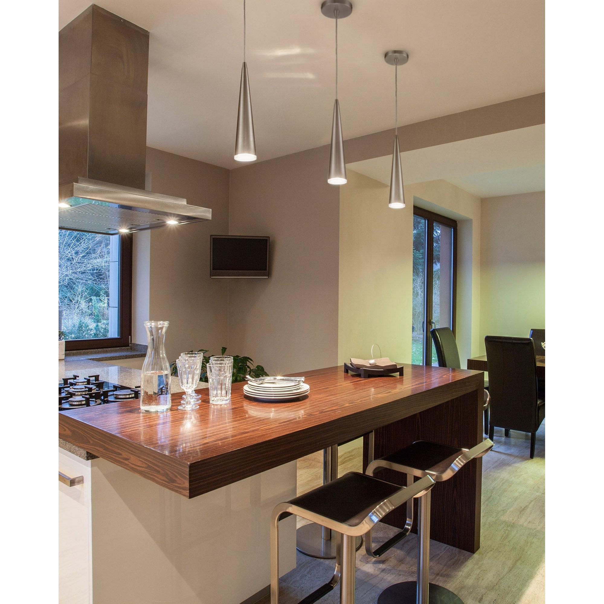 Mina 12-in Brushed Nickel LED Pendant