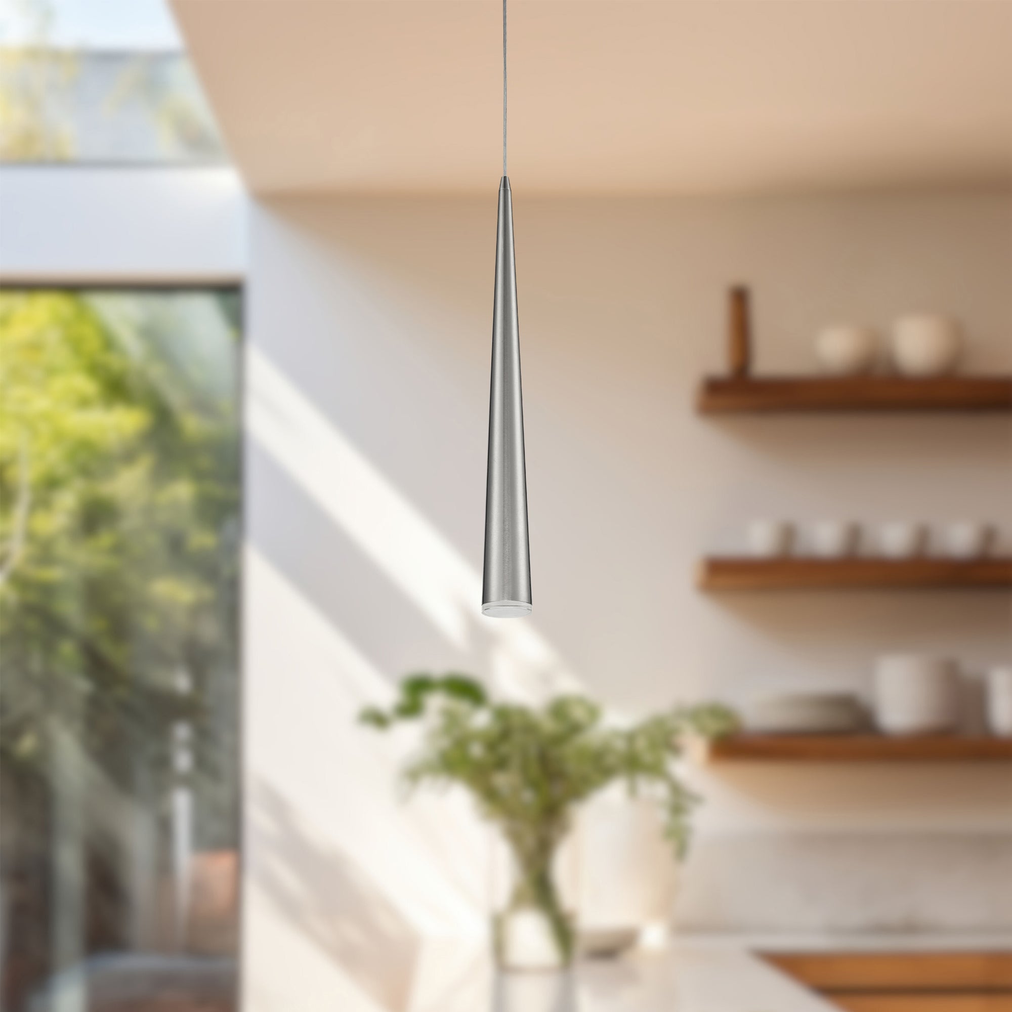 Mina 24-in Brushed Nickel LED Pendant