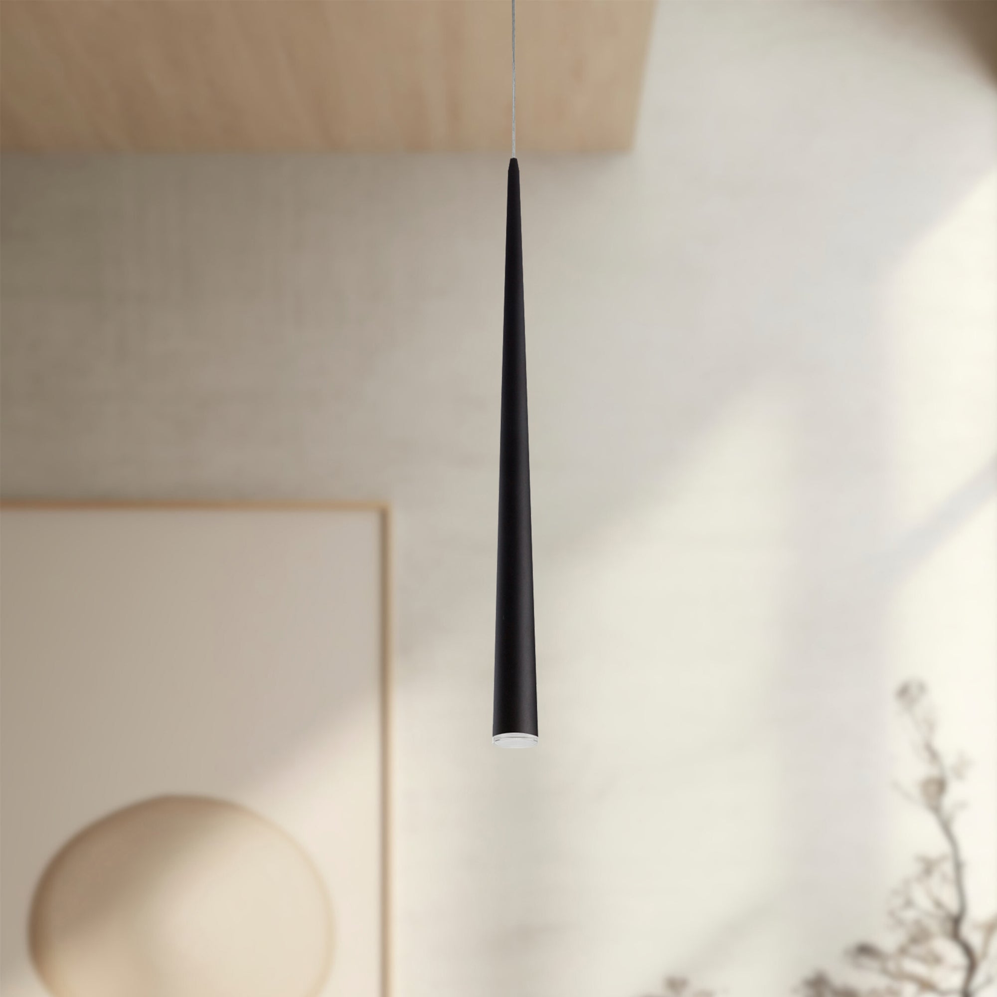 Mina 36-in Black LED Pendant