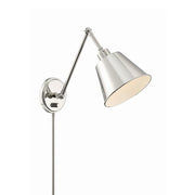 Crystorama Lighting CrystoramaMIT-A8020-PN Task Sconce, UL Damp Rated, Polished Nickel