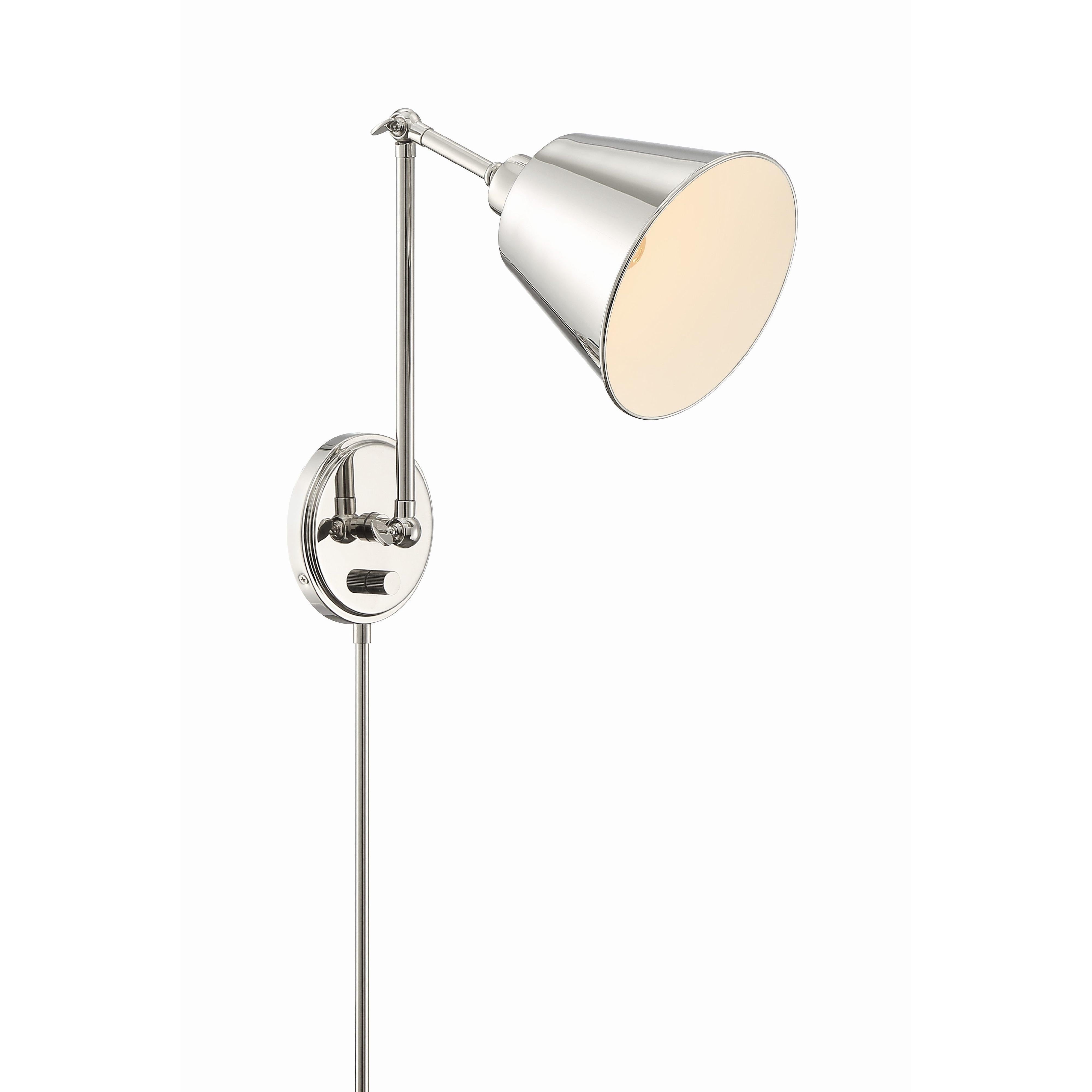 Crystorama Mitchell MIT-A8020-PN – 7.25 Inch – 1 Light – Sconce – Polished Nickel – Damp Rated