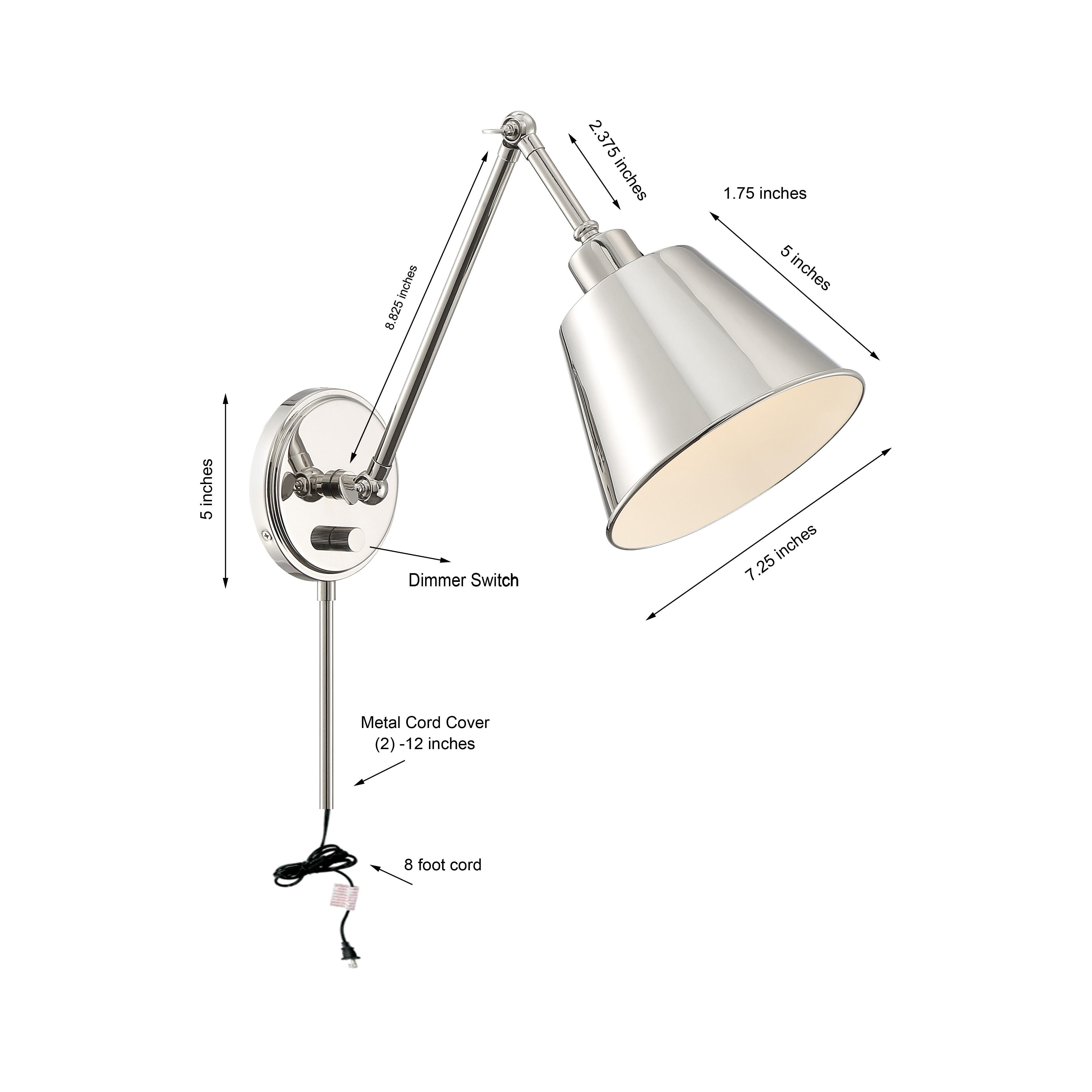Crystorama Mitchell MIT-A8020-PN – 7.25 Inch – 1 Light – Sconce – Polished Nickel – Damp Rated
