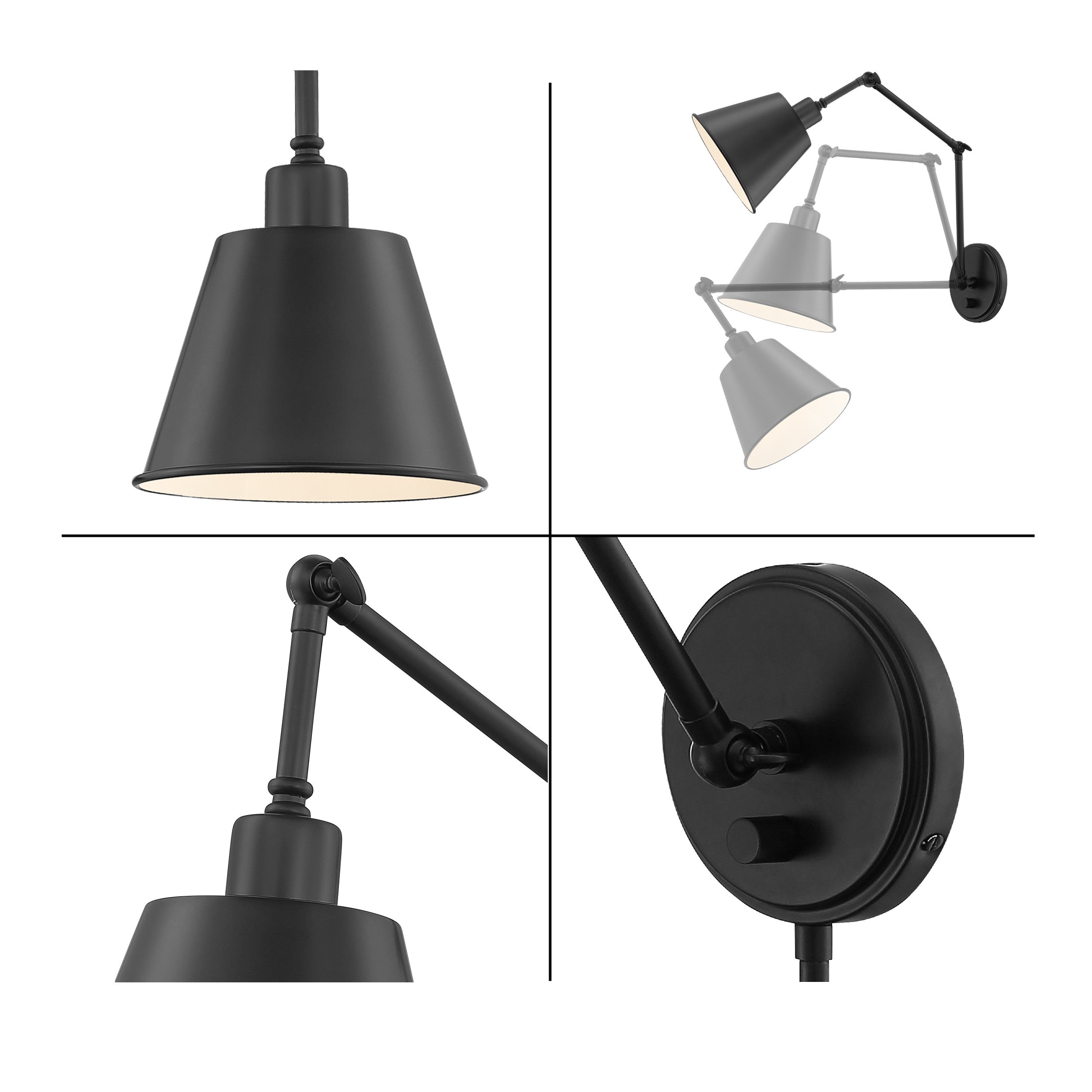 Crystorama Mitchell MIT-A8021-MK – 7.25 Inch – 1 Light – Sconce – Matte Black – Damp Rated