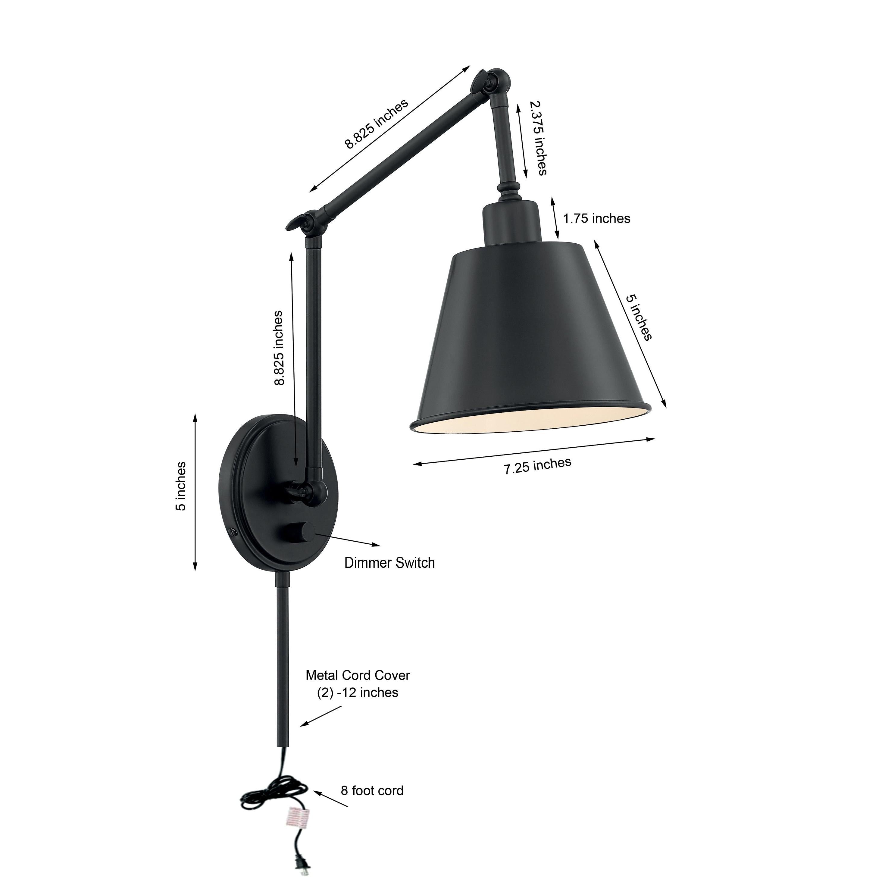 Crystorama Mitchell MIT-A8021-MK – 7.25 Inch – 1 Light – Sconce – Matte Black – Damp Rated