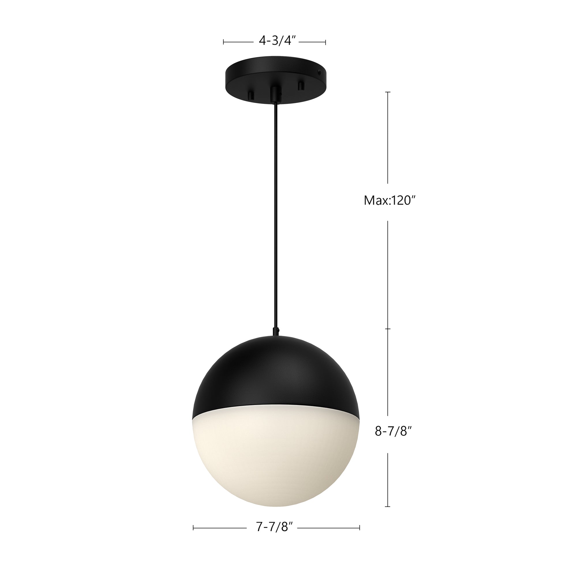Monae 8-in Black LED Pendant