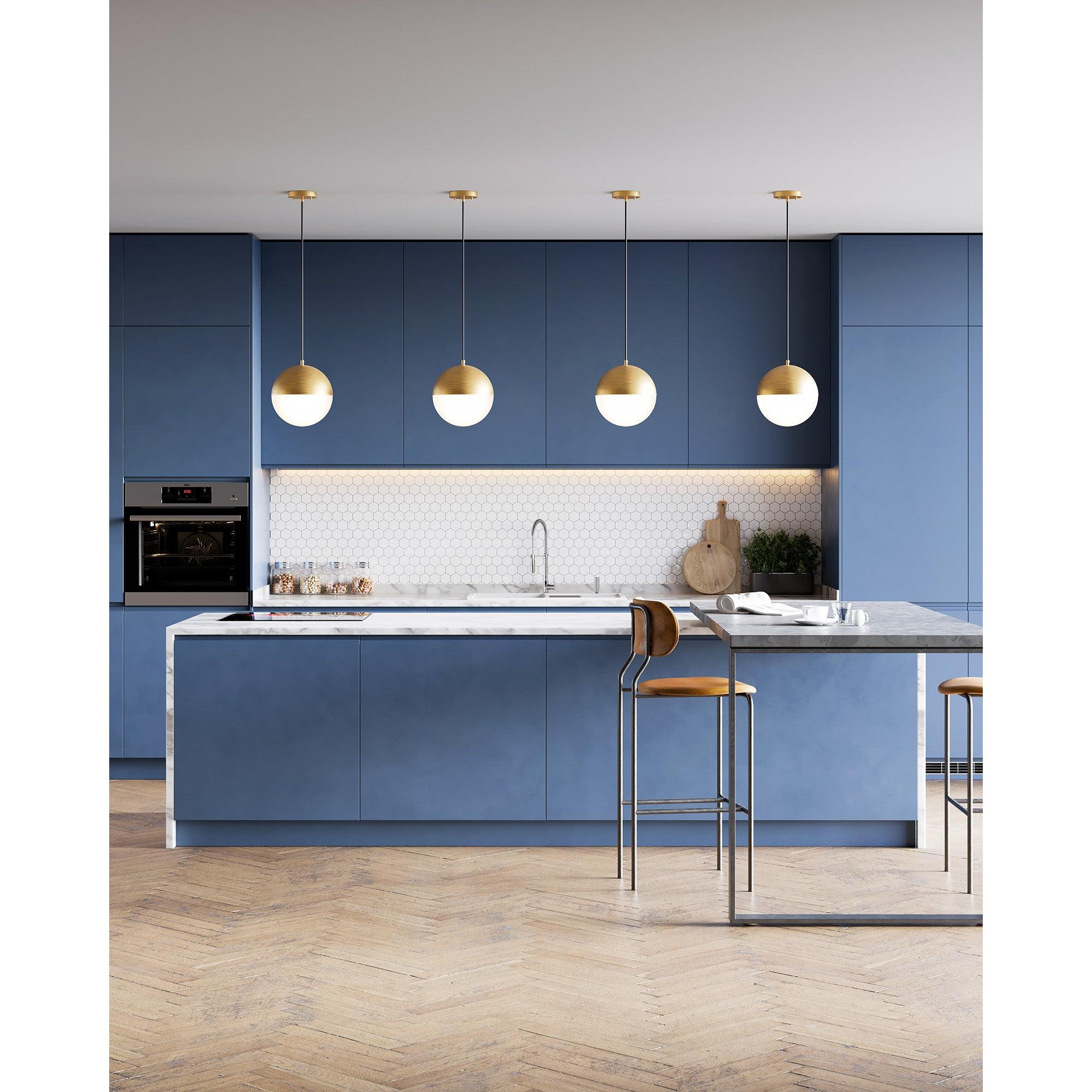 Monae 10-in Brushed Gold LED Pendant