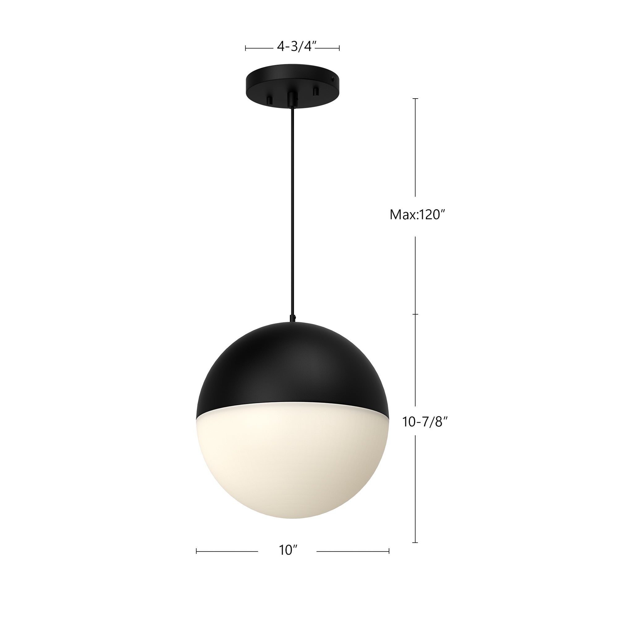 Monae 10-in Black LED Pendant