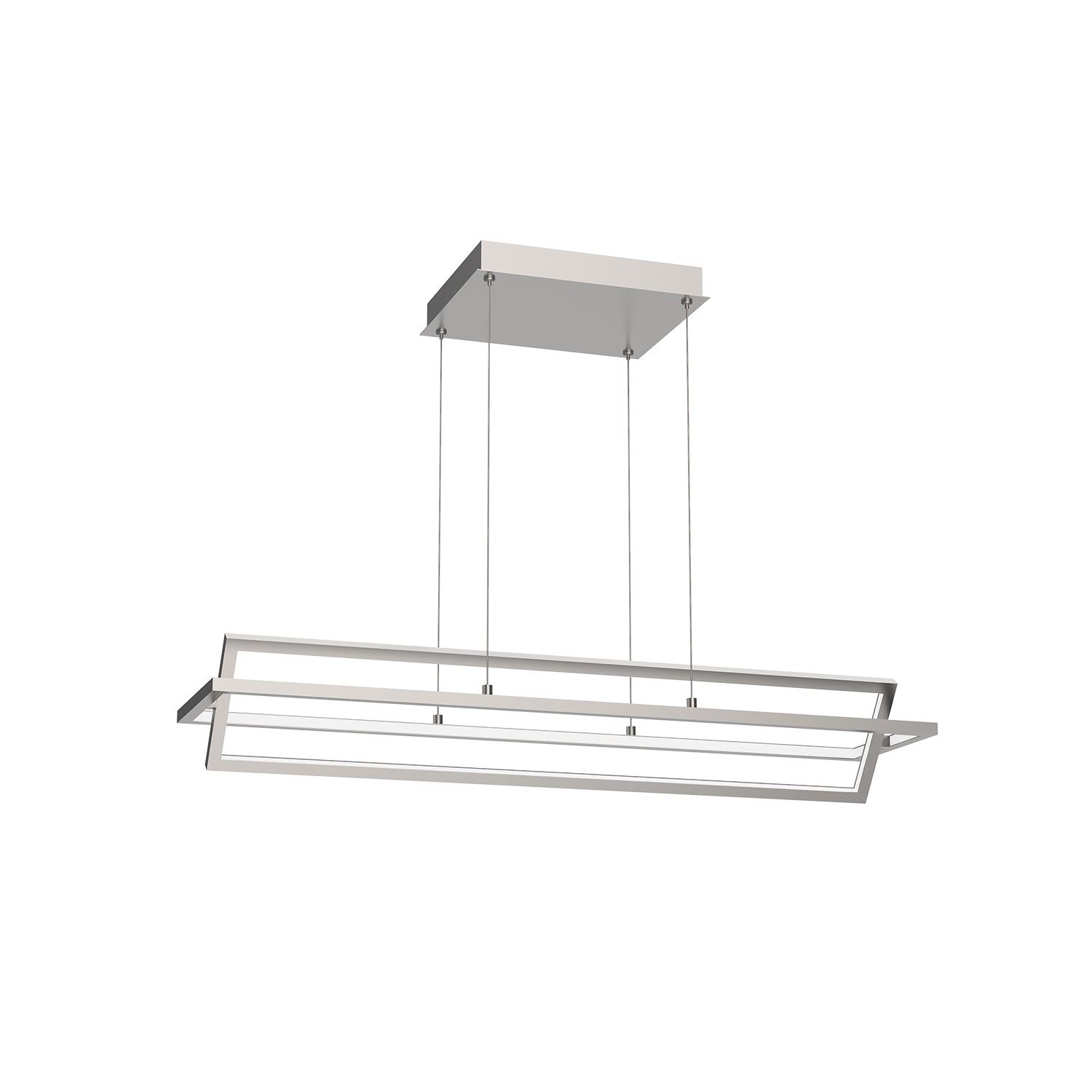 Mondrian 36-in Brushed Nickel LED Linear Pendant