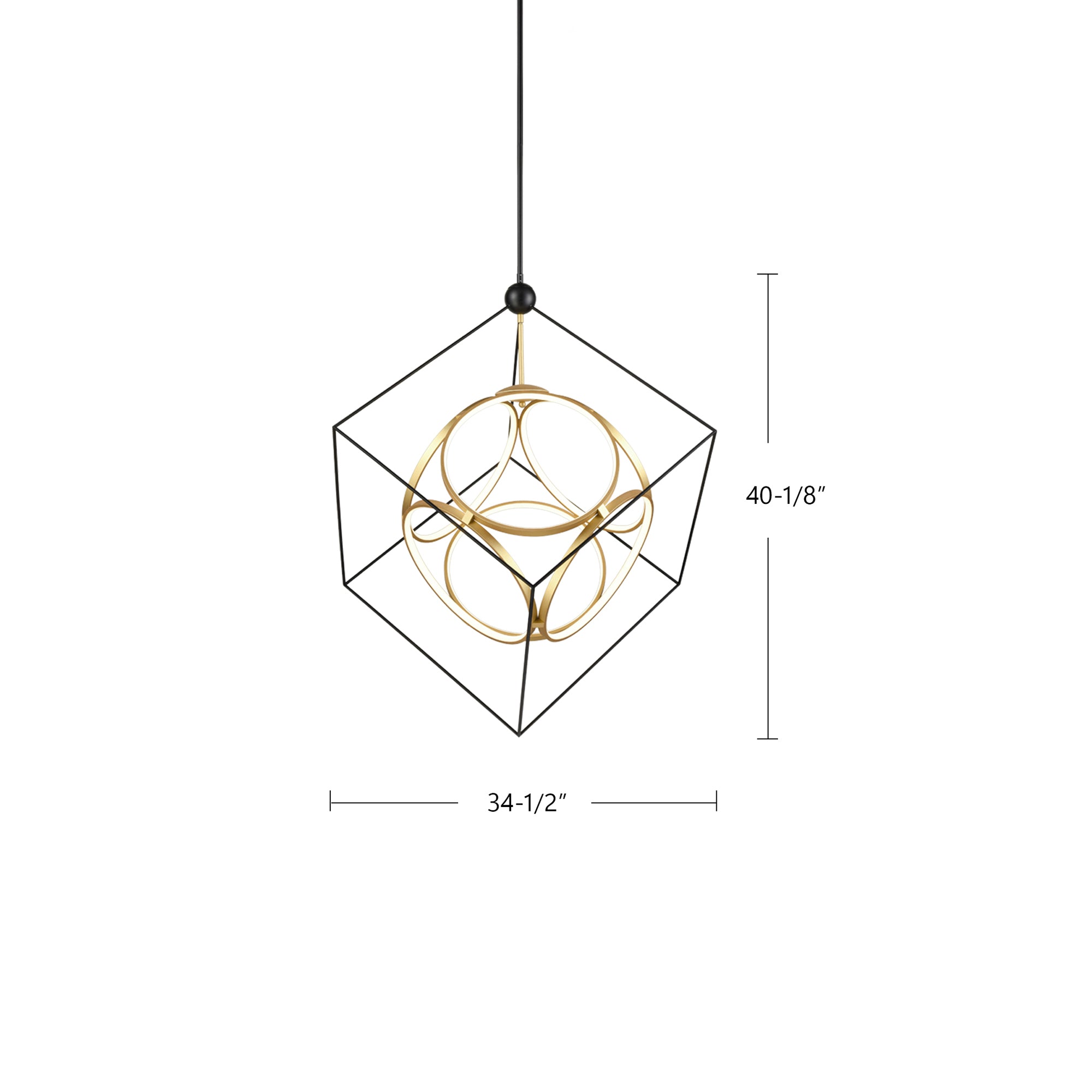 Monza 34-in Black/Antique Brass LED Chandeliers
