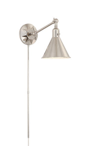 Crystorama Morgan MOR-8800-PN – 7 Inch – 1 Light – Sconce – Polished Nickel – Dry Rated