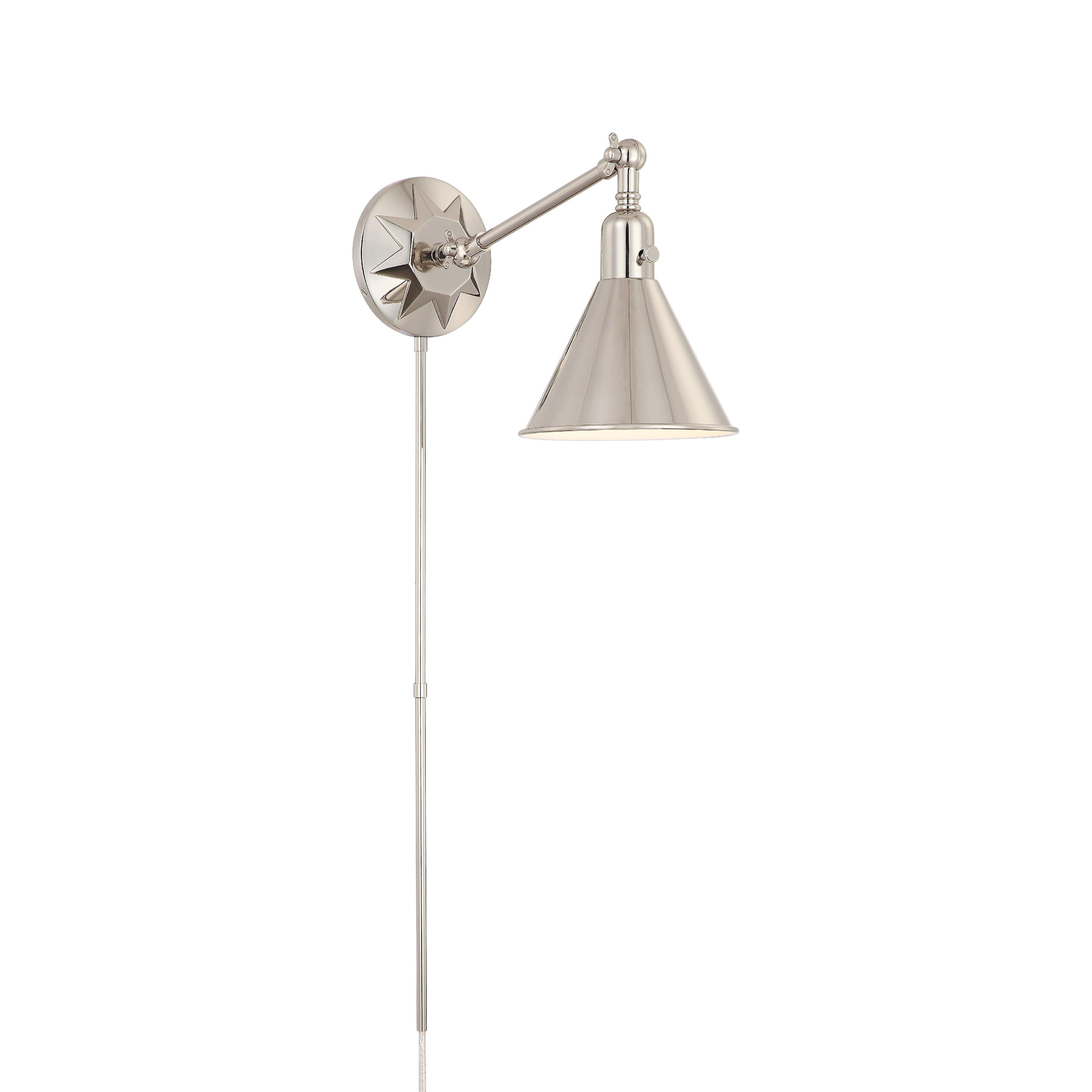 Crystorama Morgan MOR-8800-PN – 7 Inch – 1 Light – Sconce – Polished Nickel – Dry Rated