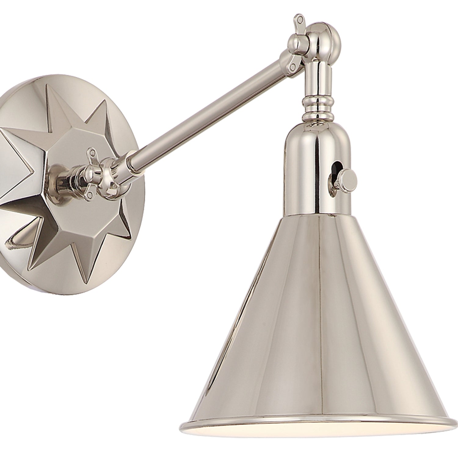 Crystorama Morgan MOR-8800-PN – 7 Inch – 1 Light – Sconce – Polished Nickel – Dry Rated
