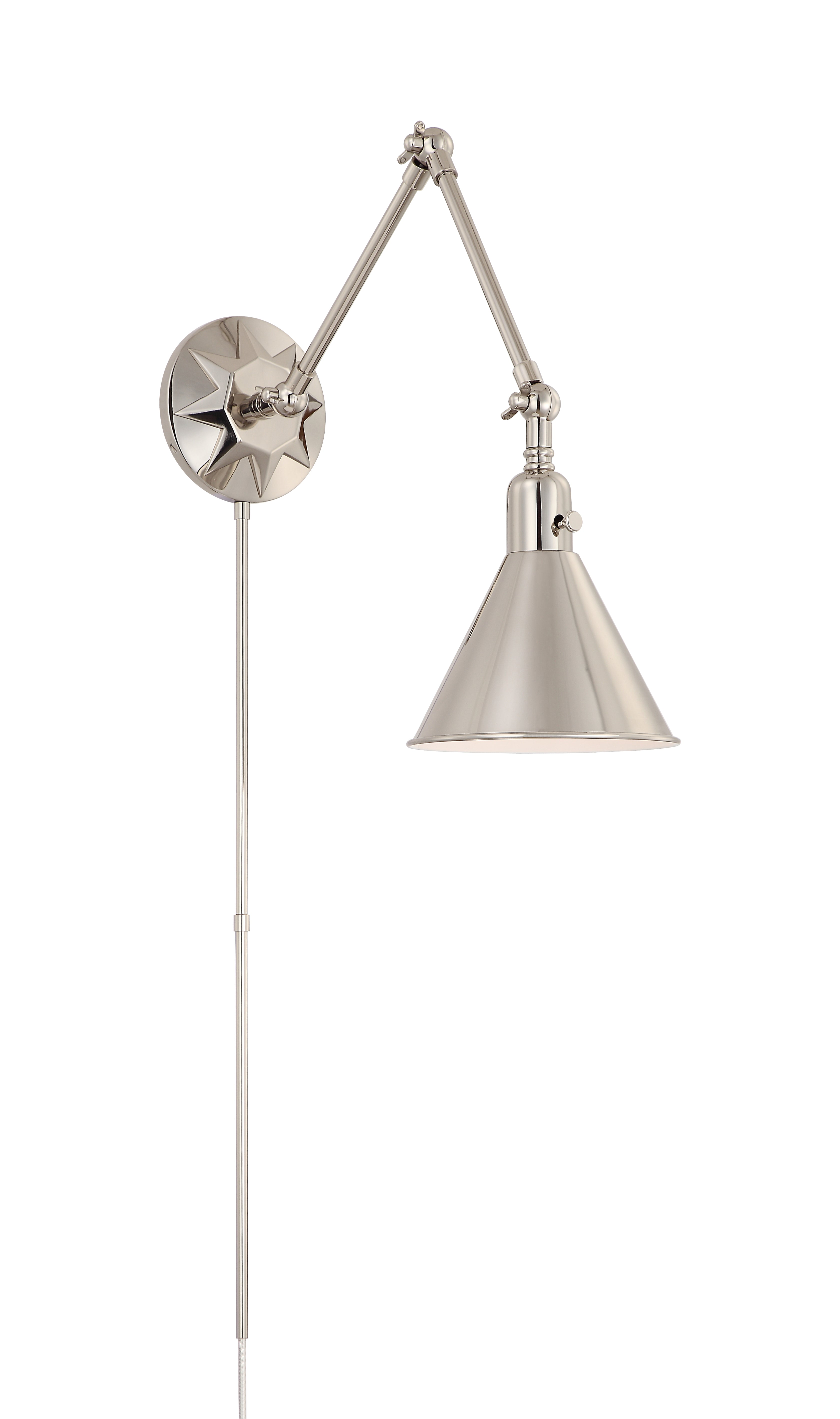Crystorama Morgan MOR-8801-PN – 7 Inch – 1 Light – Sconce – Polished Nickel – Dry Rated