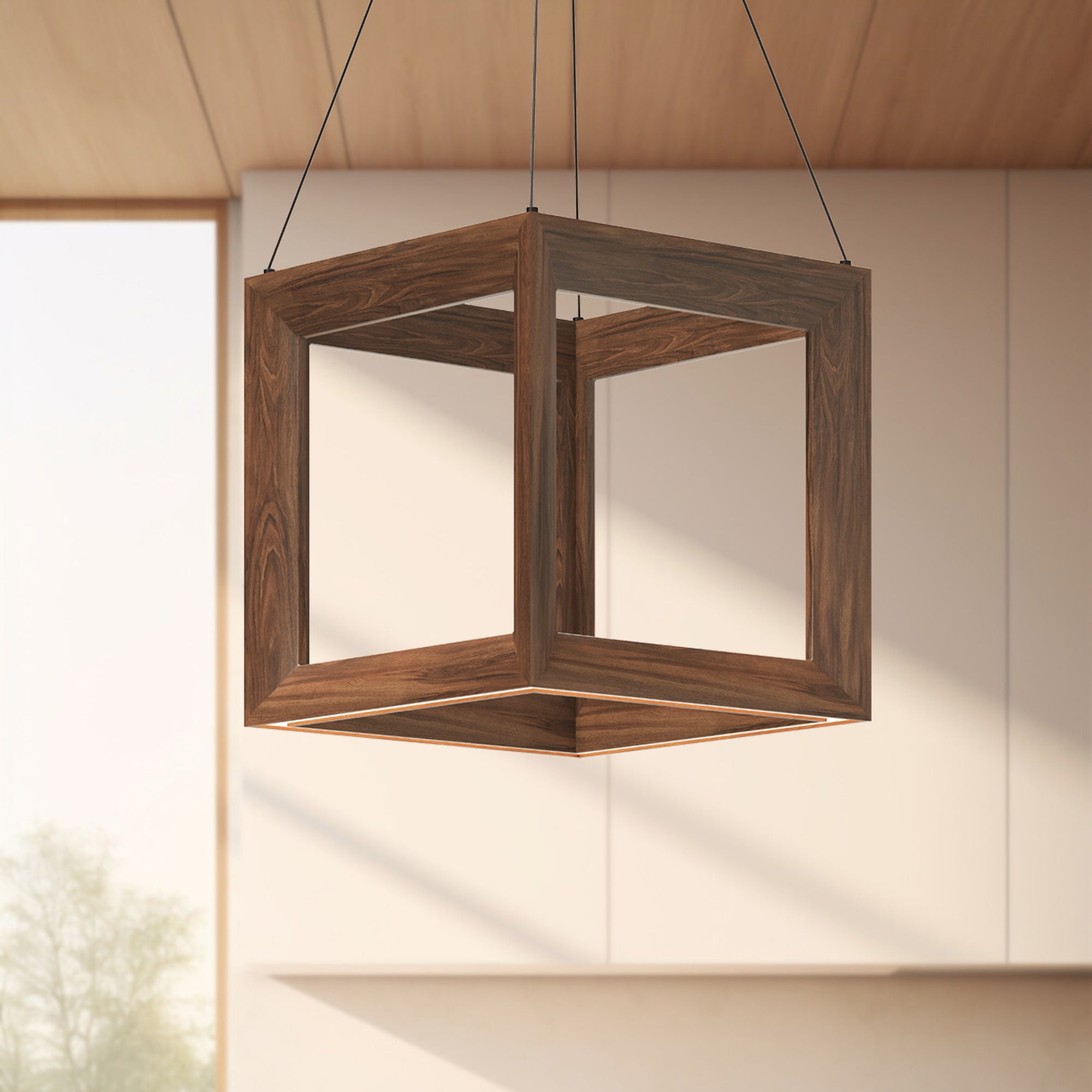 Morina 12-in Walnut LED Pendant