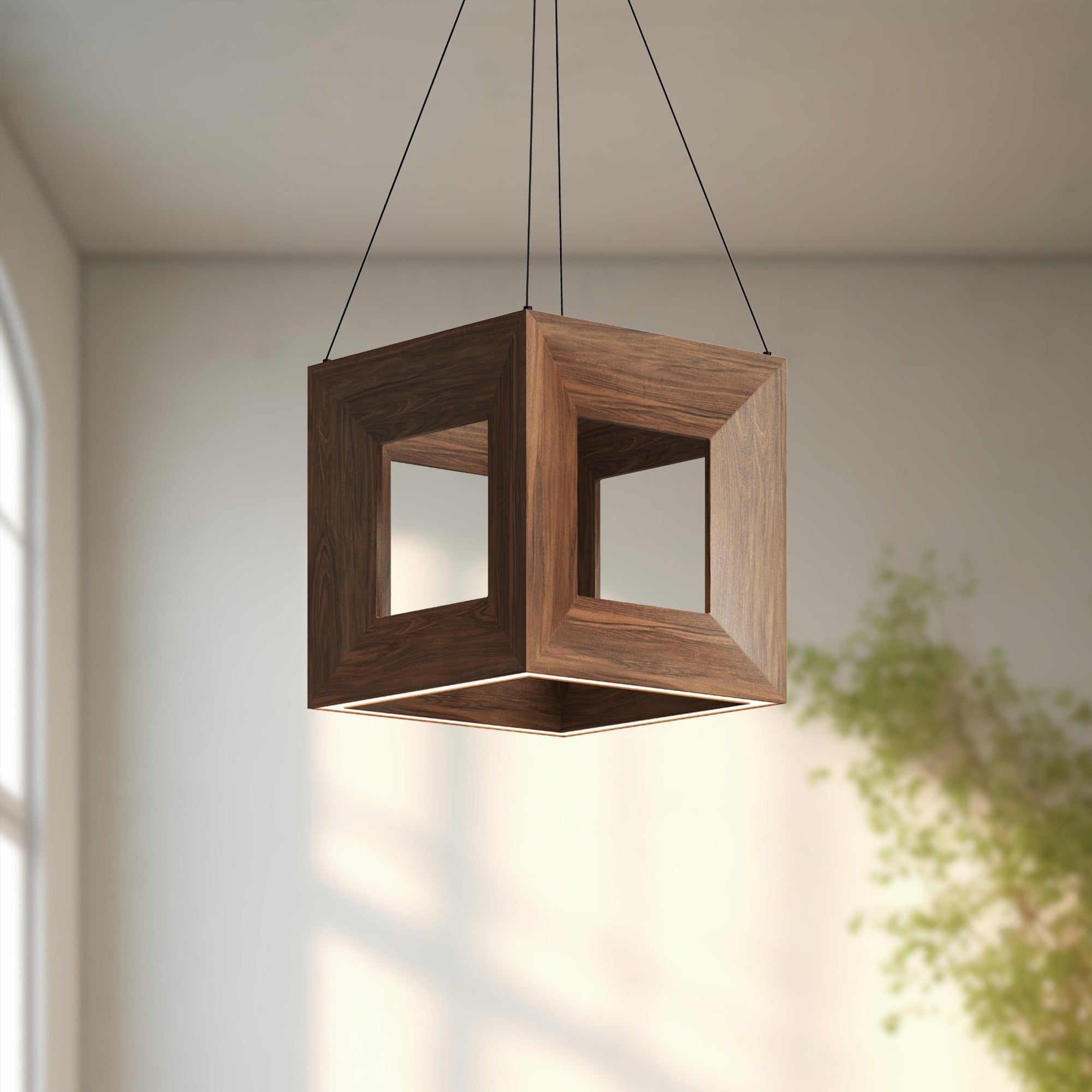 Morina 12-in Walnut LED Pendant