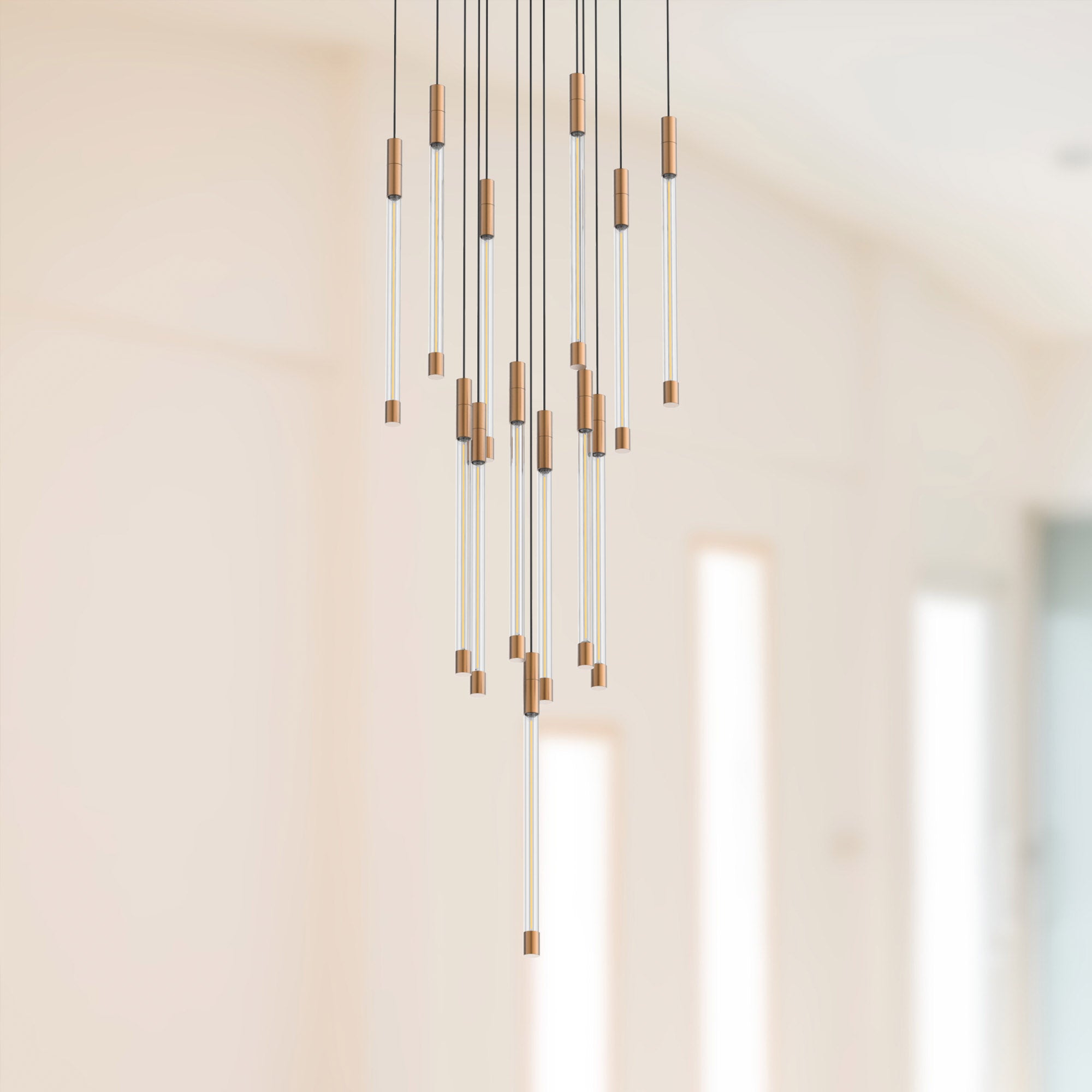 Motif 13-in Brushed Gold LED Multi Pendant