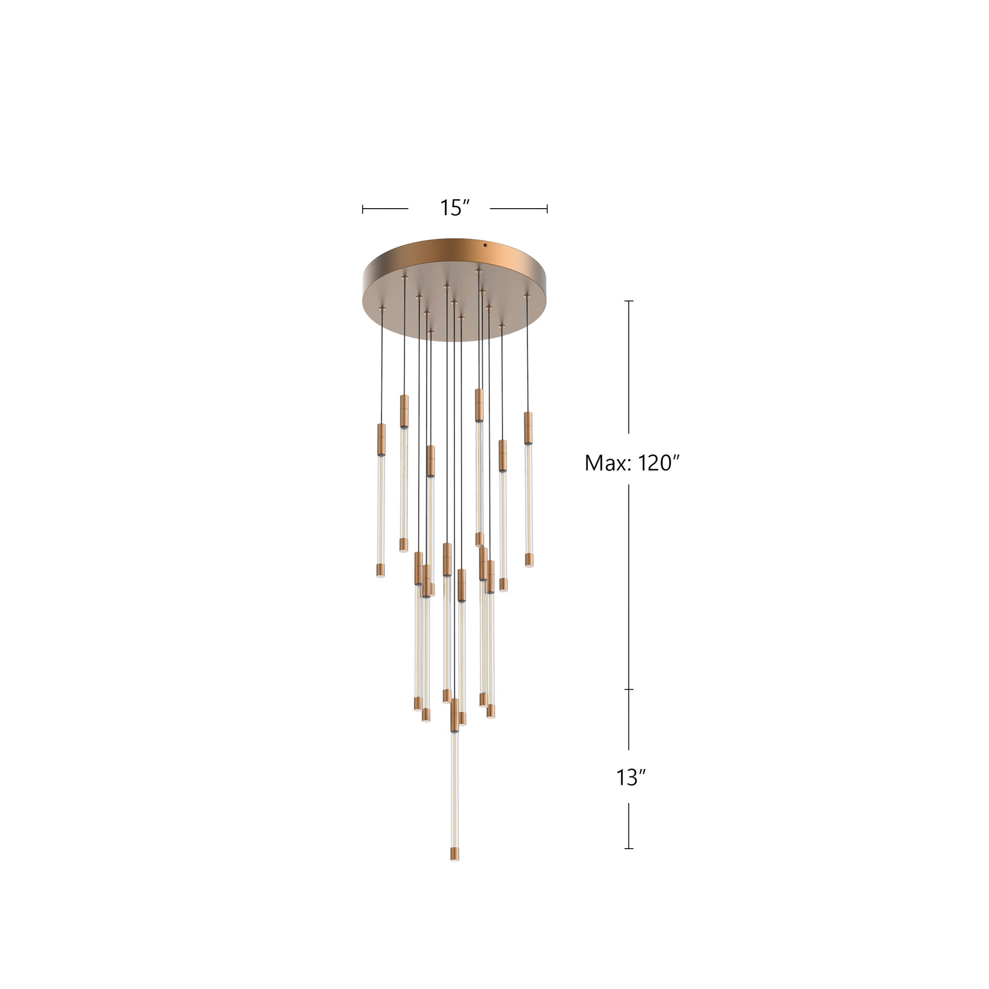 Motif 13-in Brushed Gold LED Multi Pendant