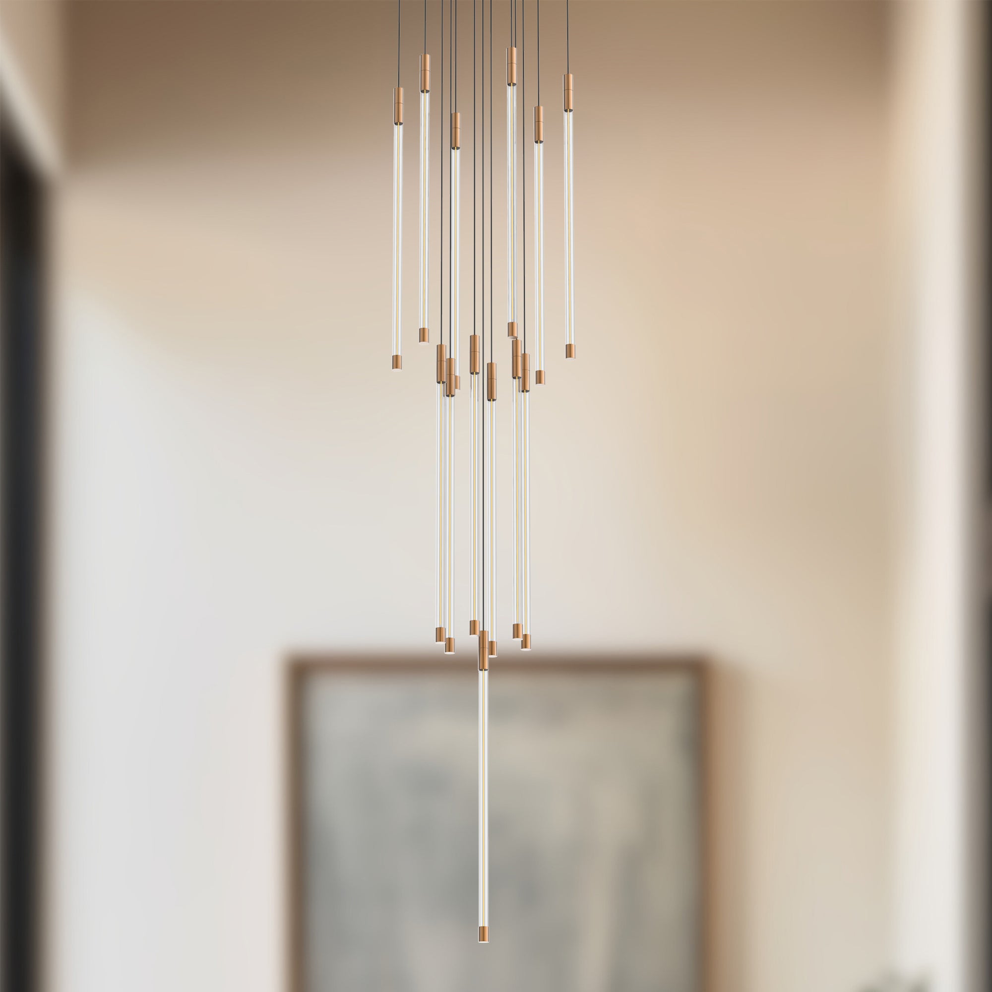 Motif 21-in Brushed Gold LED Multi Pendant