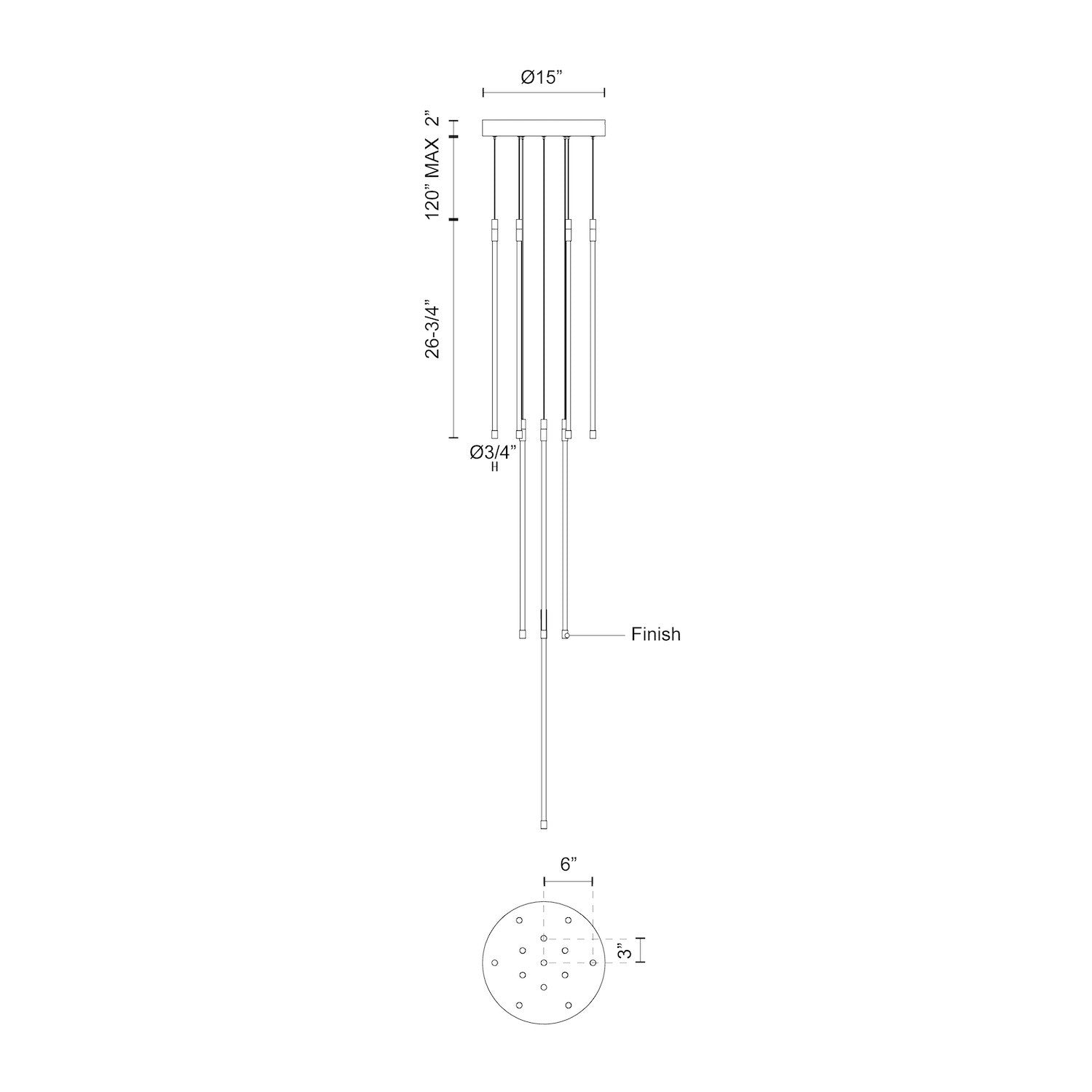 Motif 27-in Black LED Multi Pendant