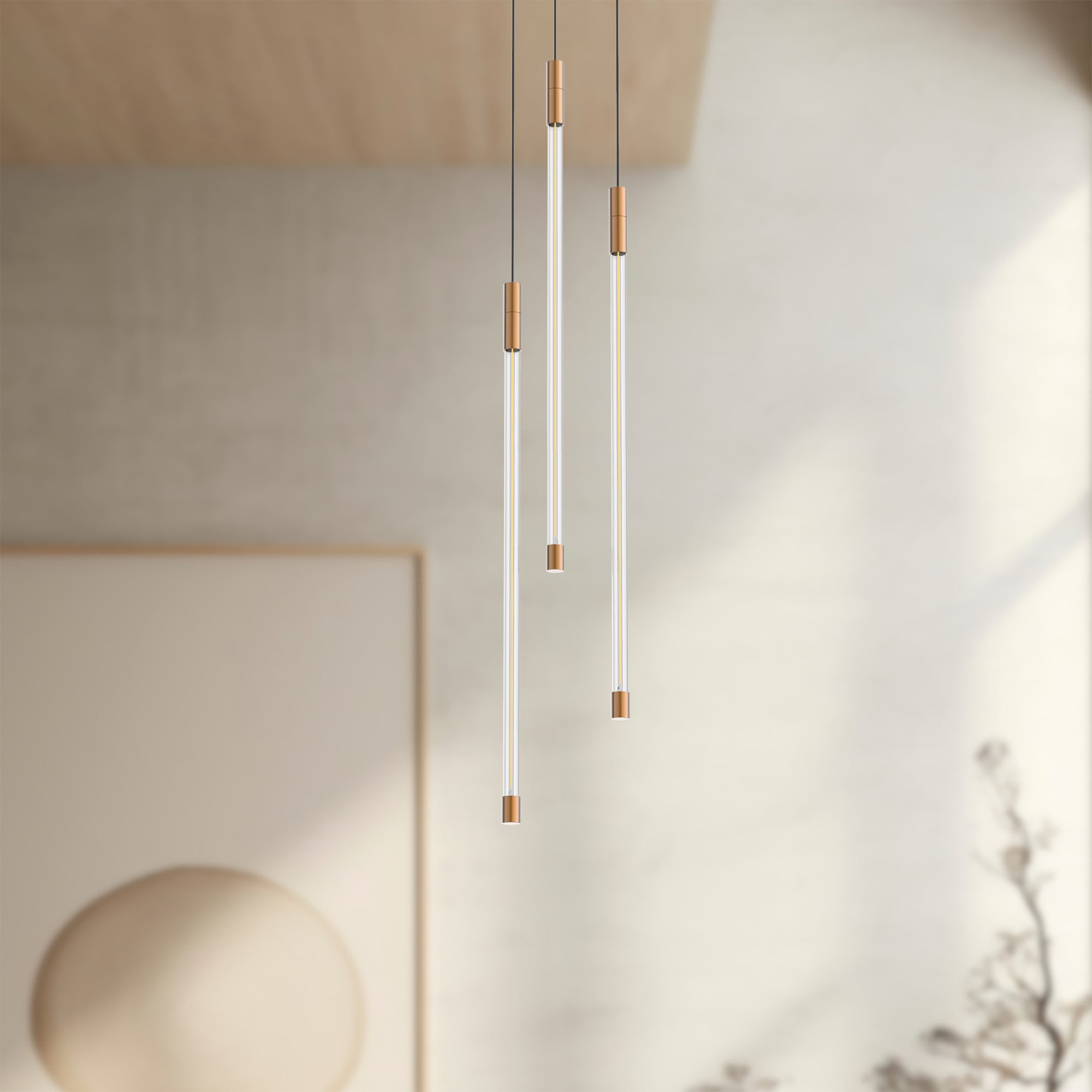 Motif 21-in Brushed Gold LED Multi Pendant