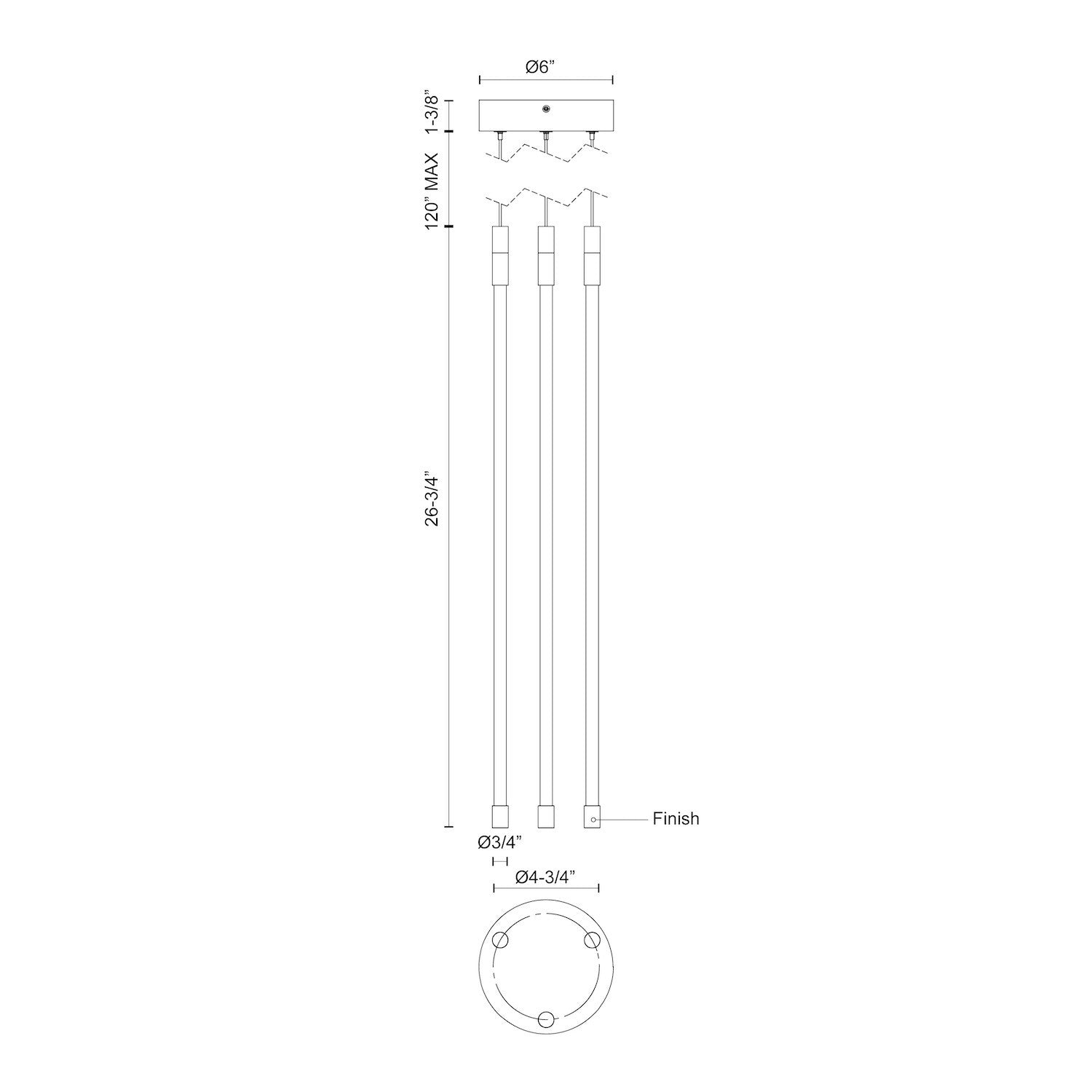 Motif 27-in Black LED Multi Pendant