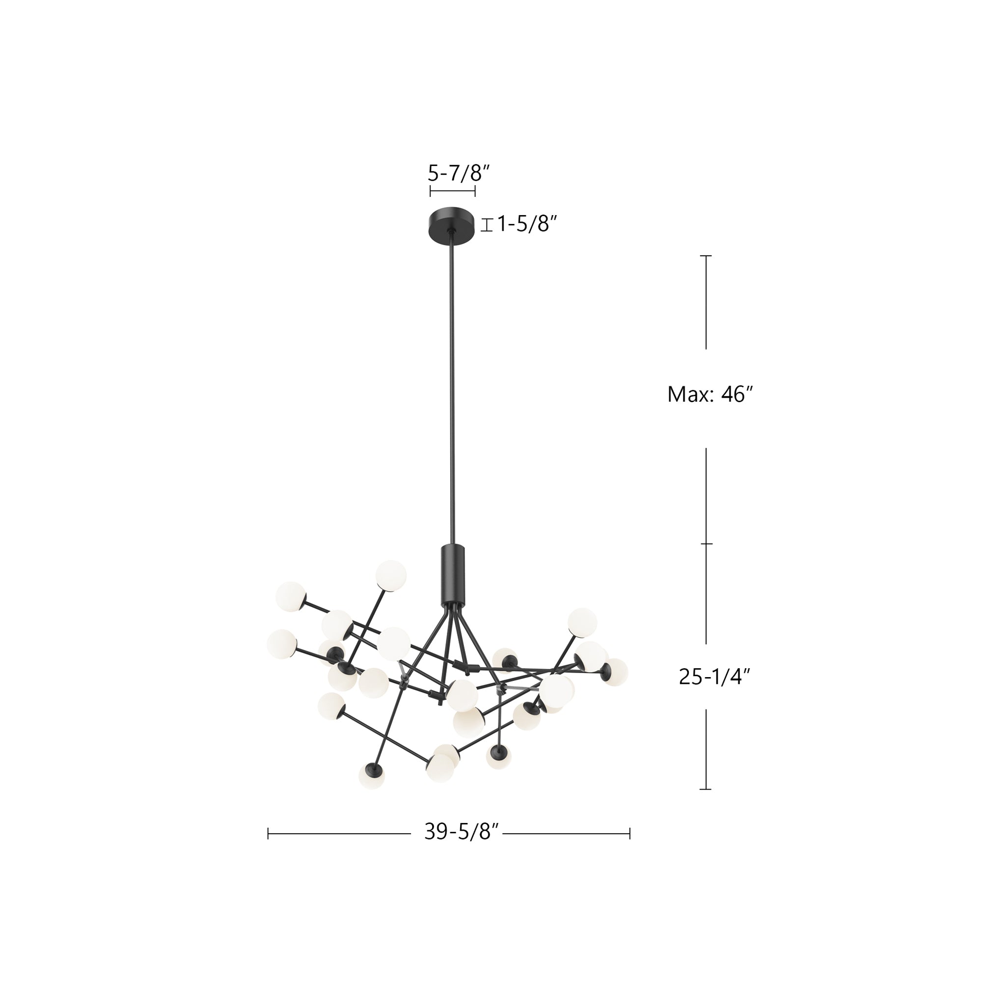 Moto 39-in Black LED Chandeliers