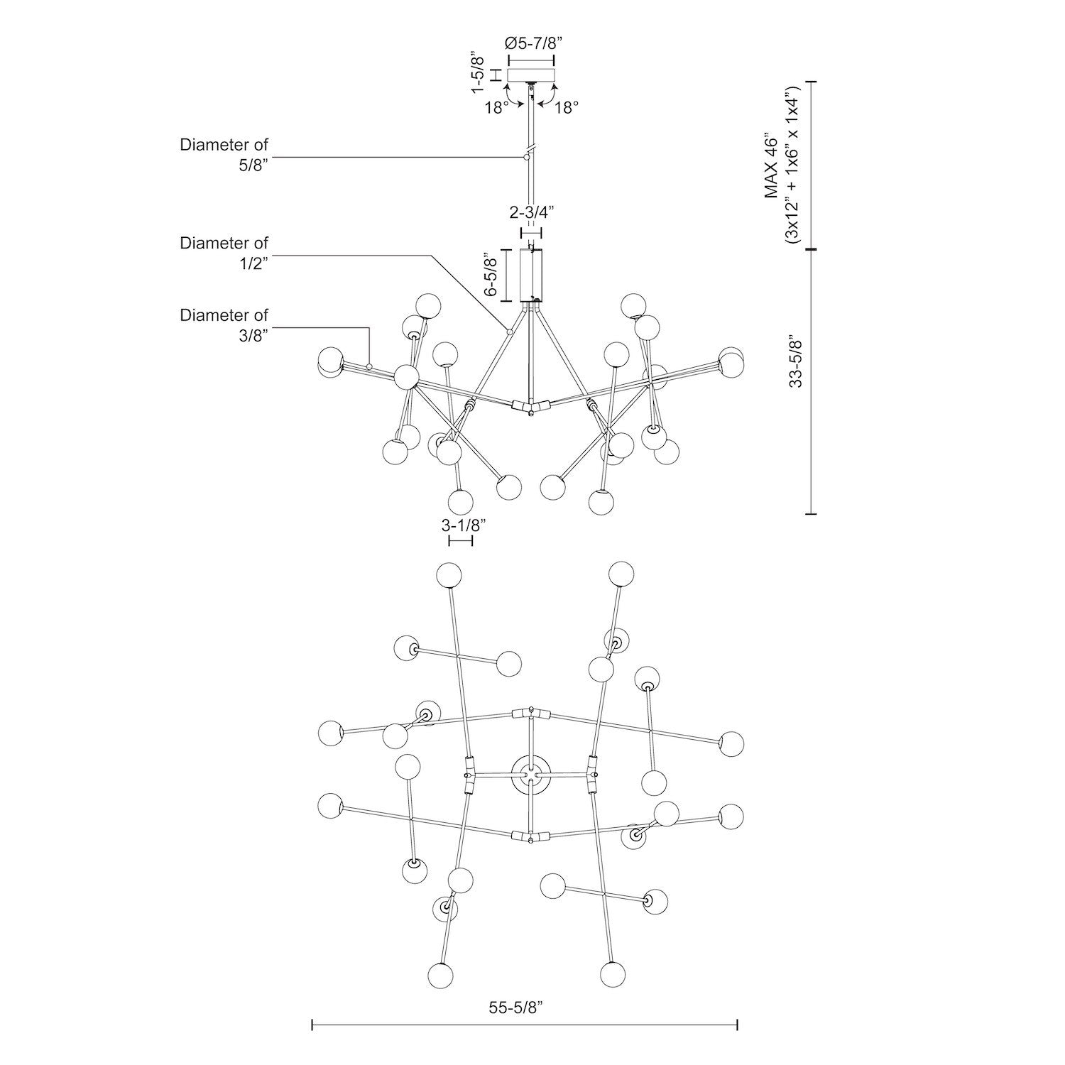 Moto 56-in Black LED Chandeliers