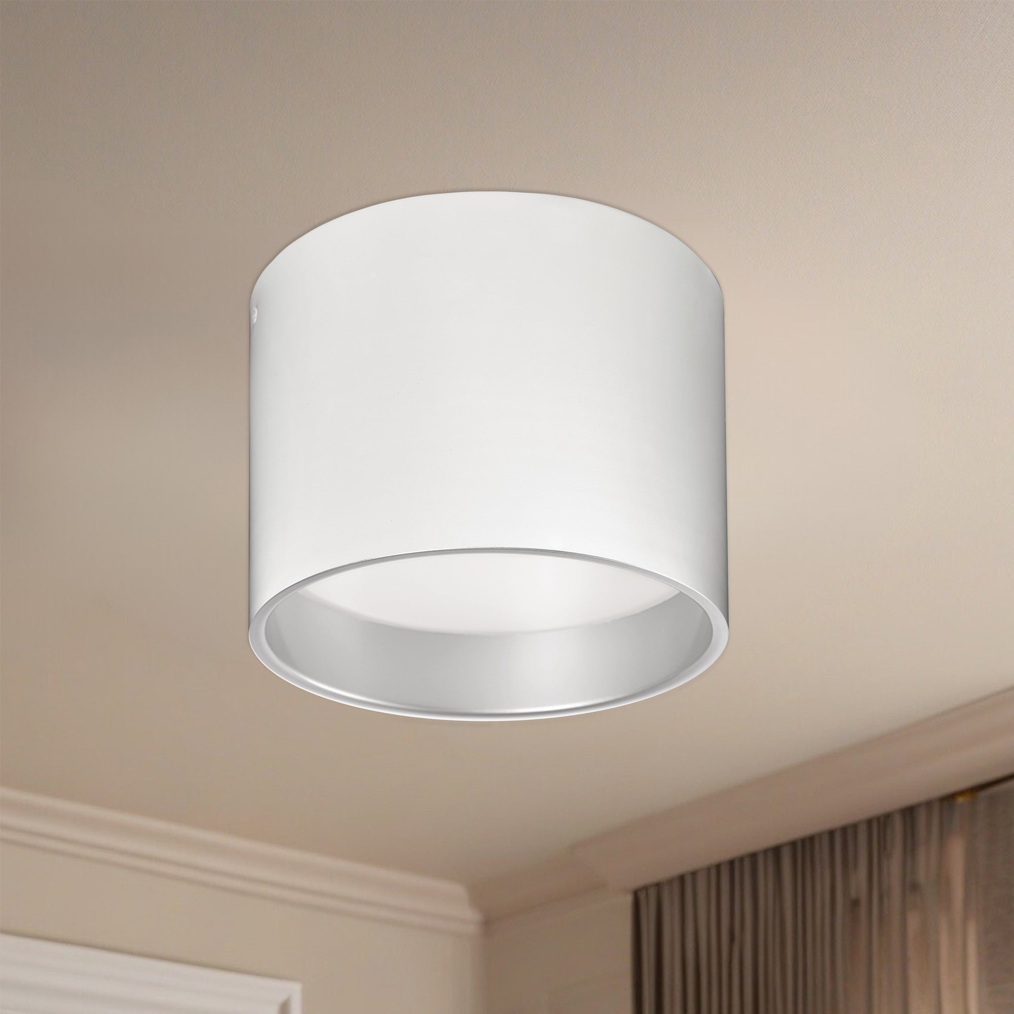 Mousinni 10-in White LED Flush Mount