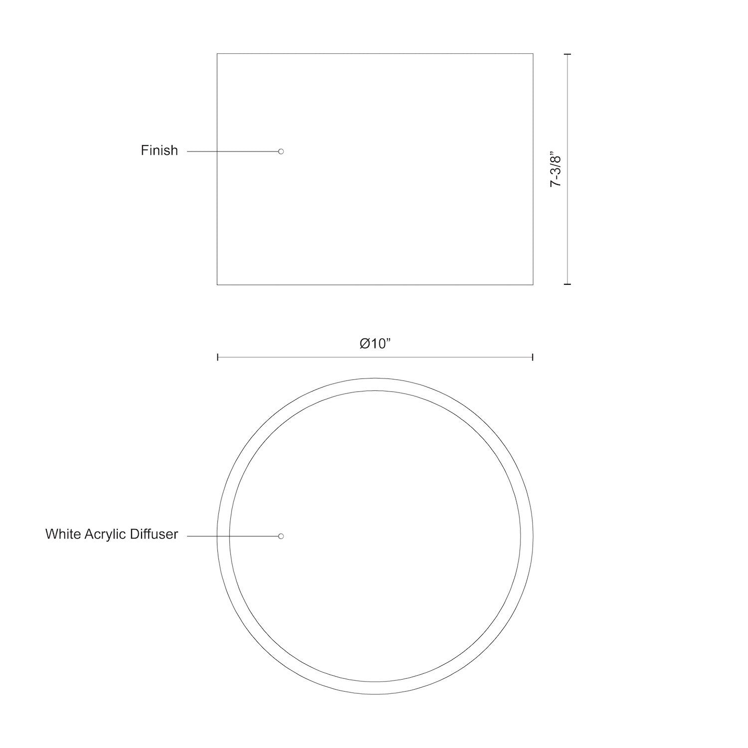 Mousinni 10-in White LED Flush Mount