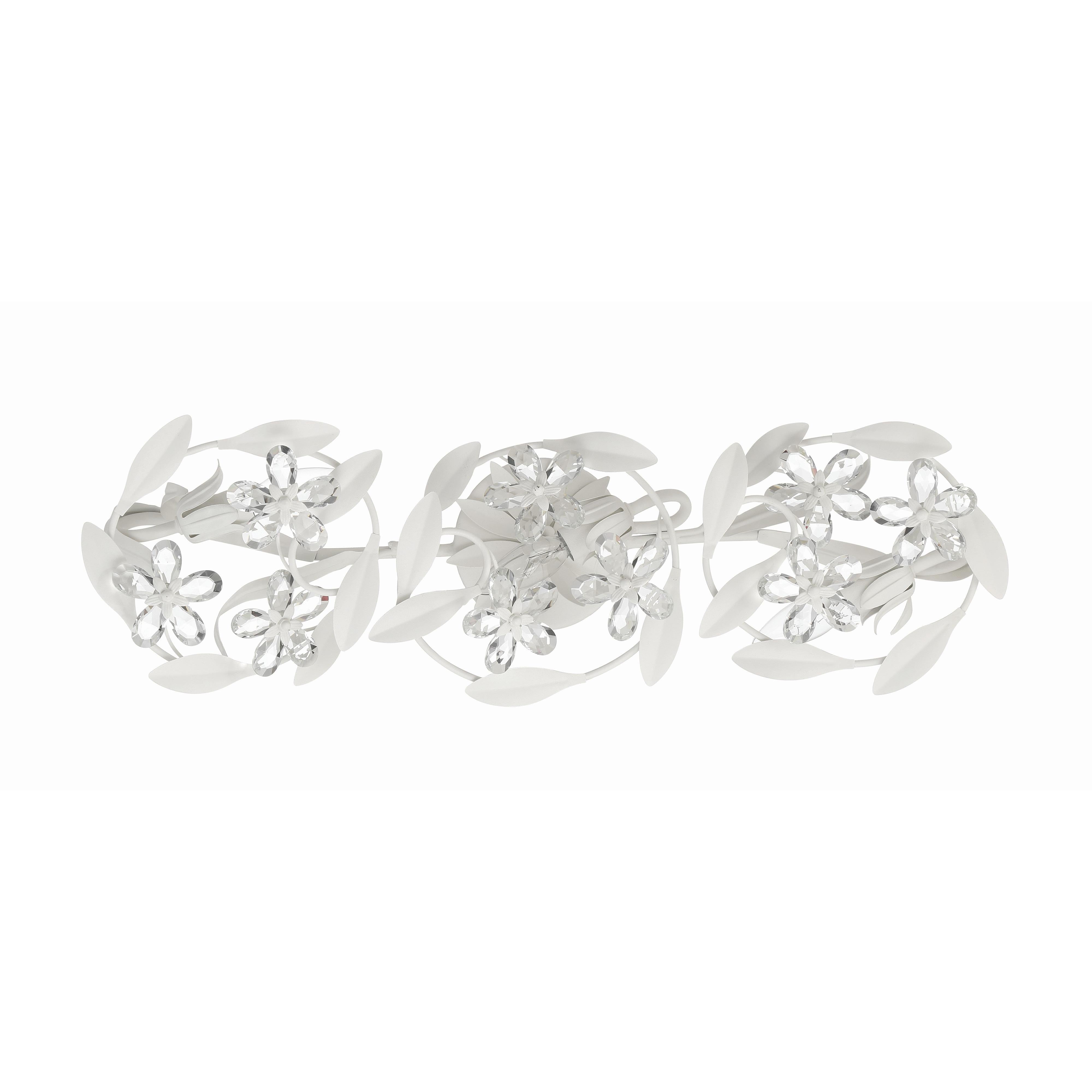 Crystorama Marselle MSL-303-MT – 26 Inch – 3 Light – Bath Vanity Light – Matte White – Damp Rated