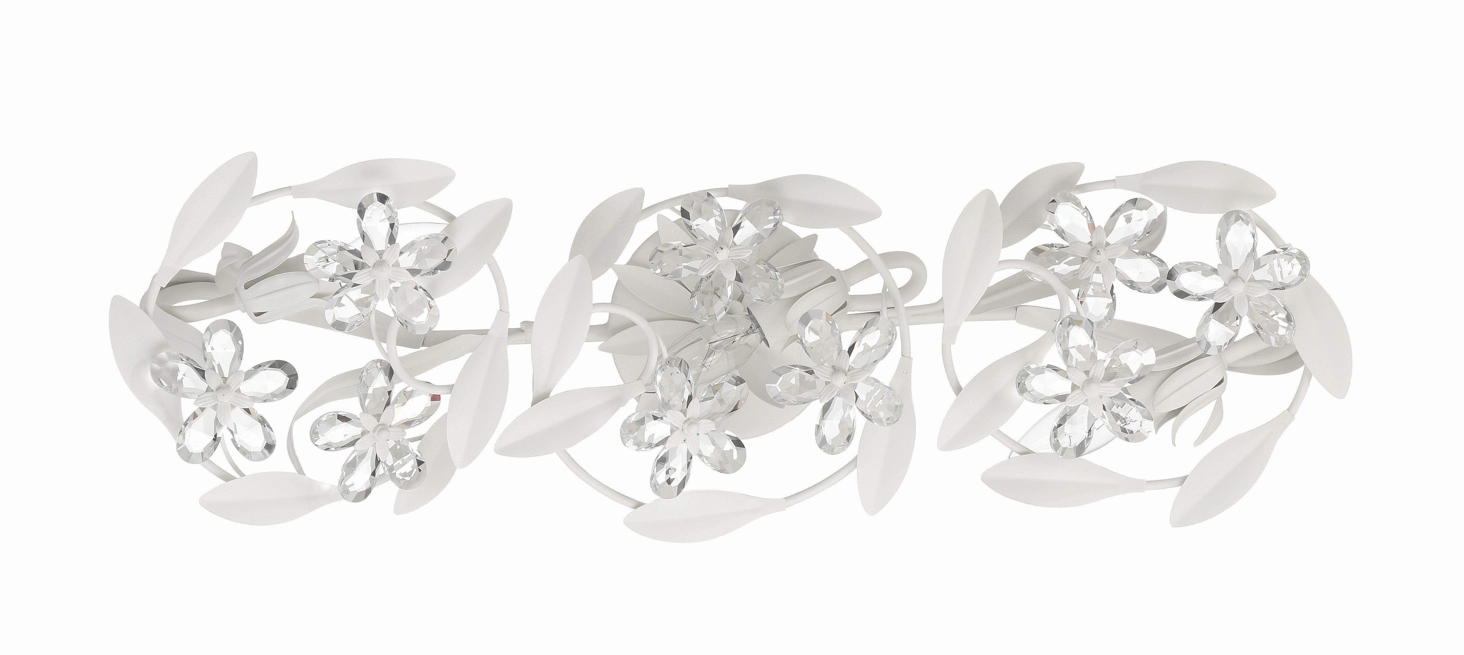 Crystorama Marselle MSL-303-MT – 26 Inch – 3 Light – Bath Vanity Light – Matte White – Damp Rated